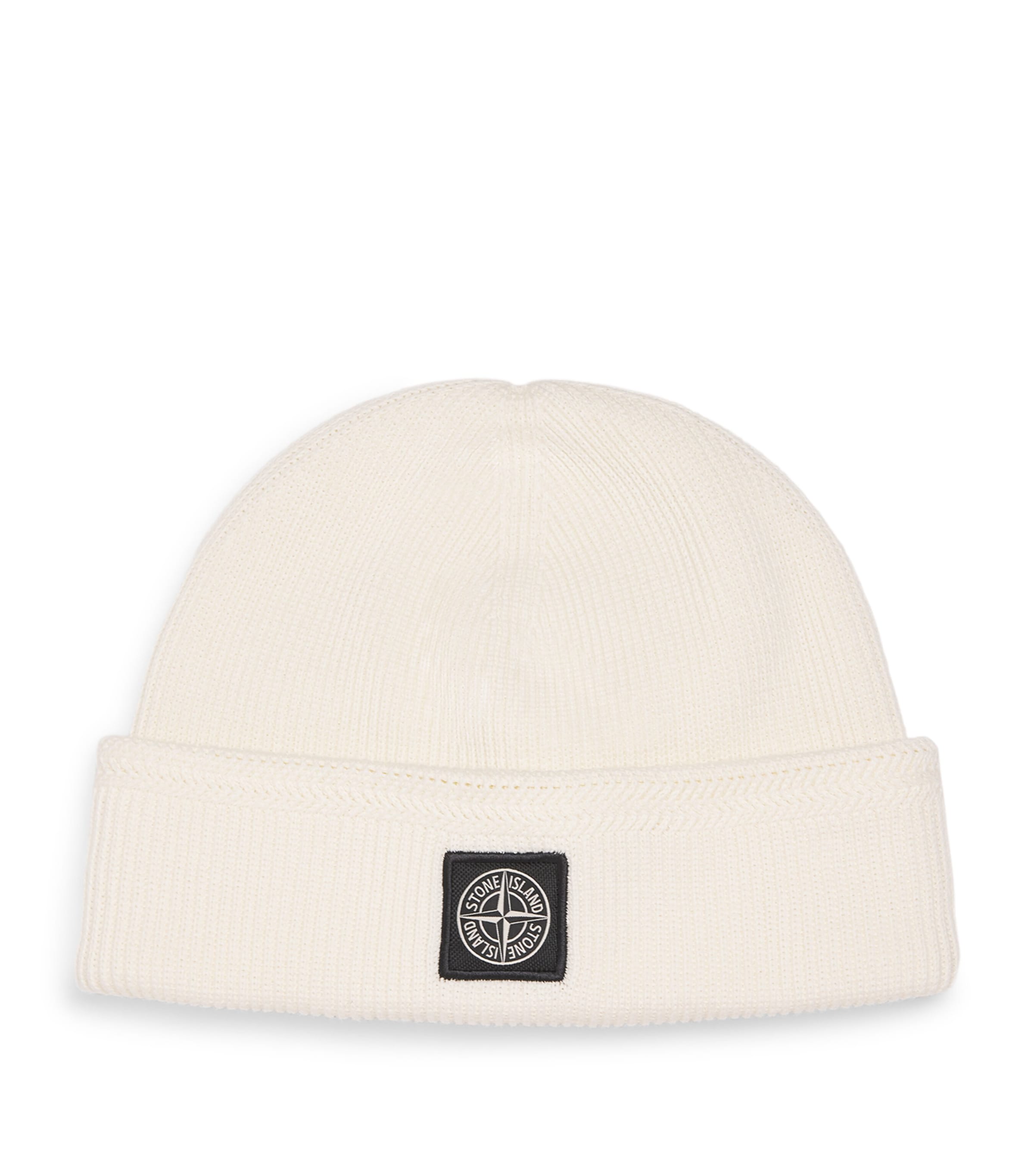 Stone Island Cotton Compass Patch Beanie Image 1