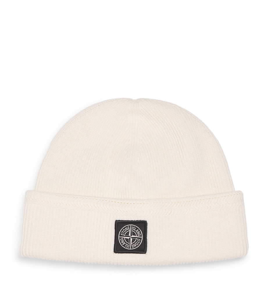 Stone Island Cotton Compass Patch Beanie Image 1
