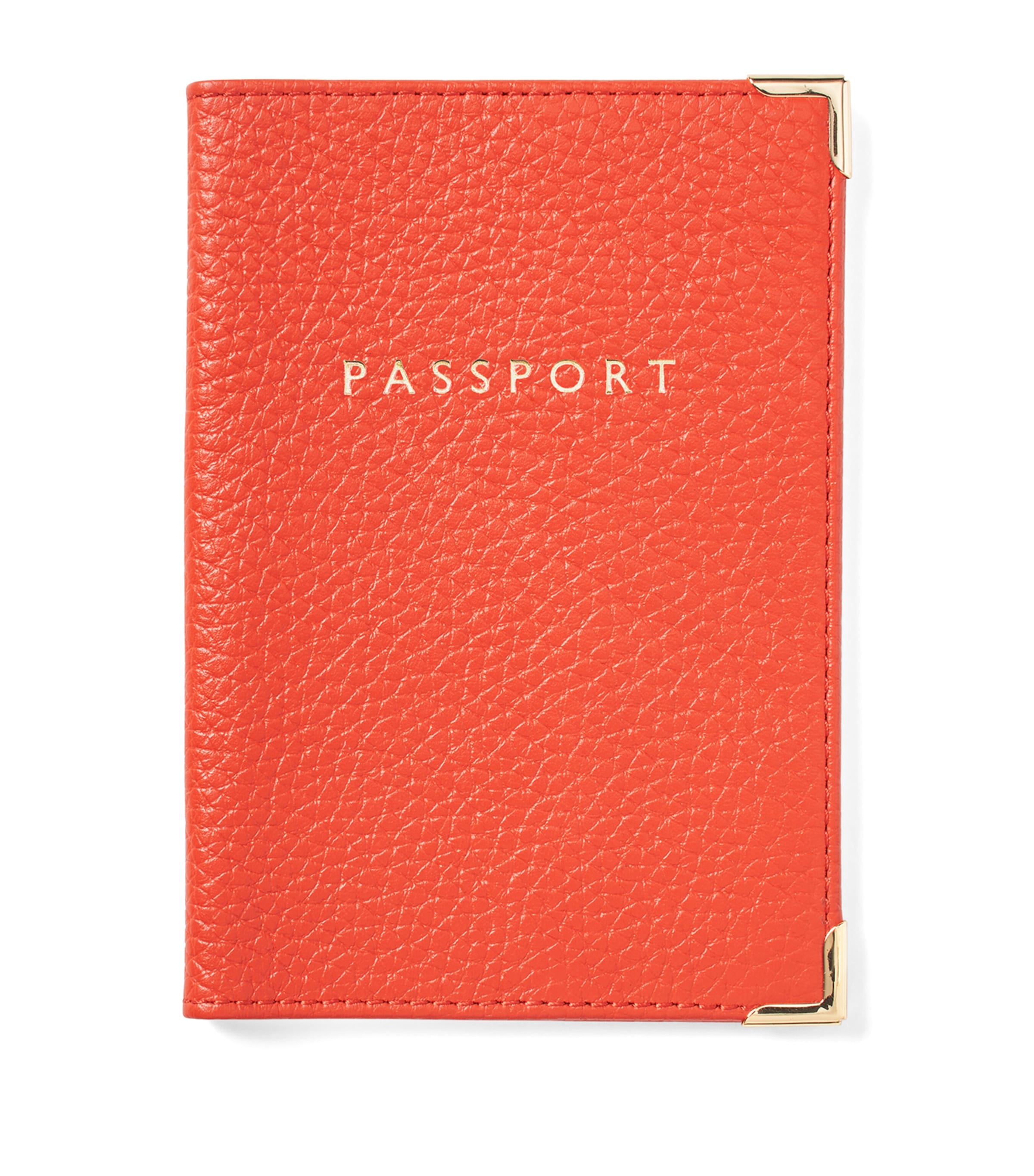 Aspinal Of London Leather Passport Cover In Orange