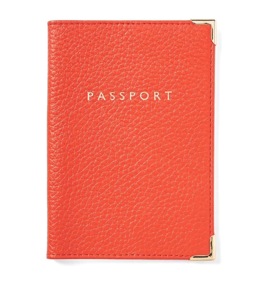 Leather Passport Cover CORAL Image 1