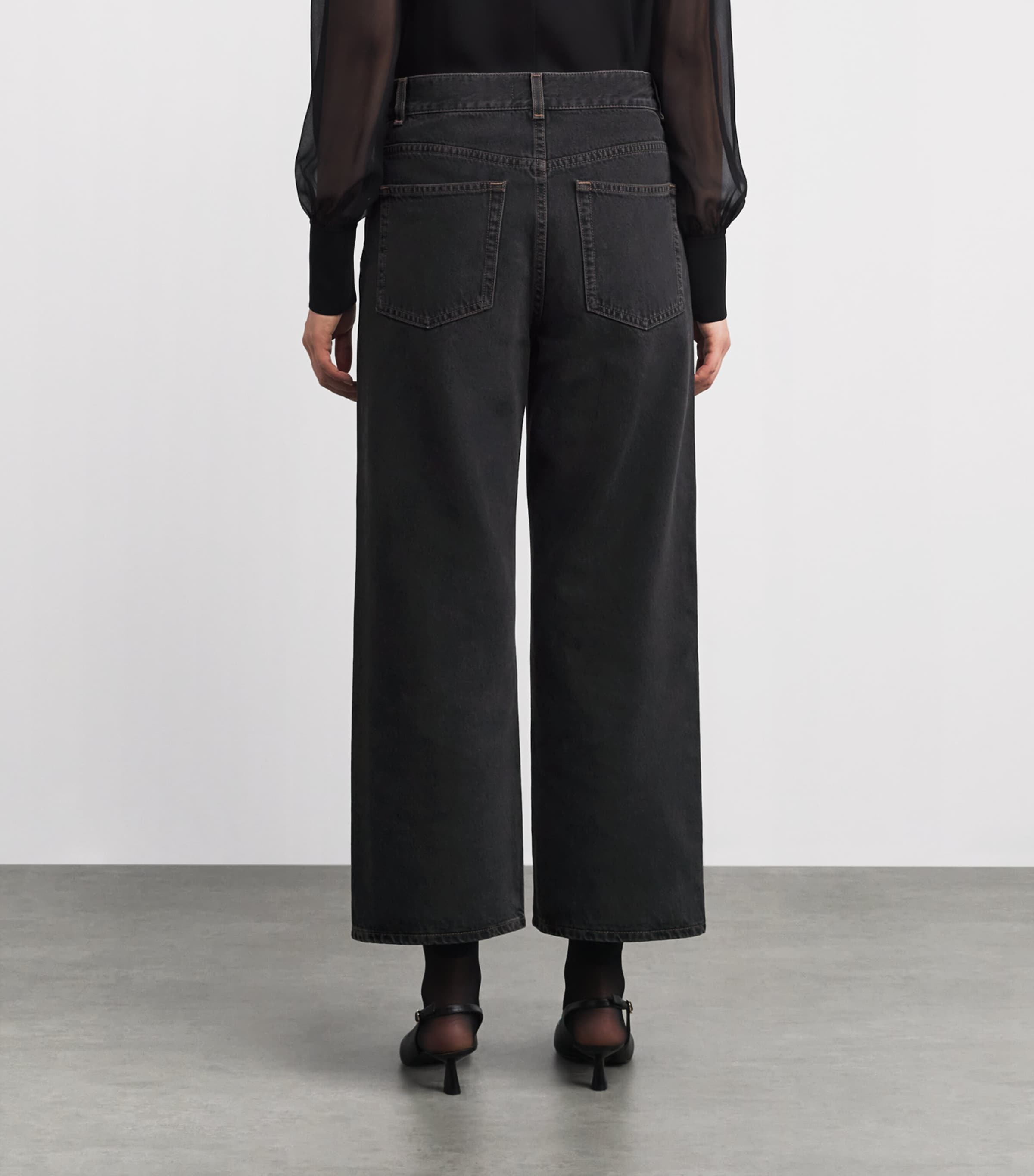 Cropped Straight Jeans WARM BLACK Image 4