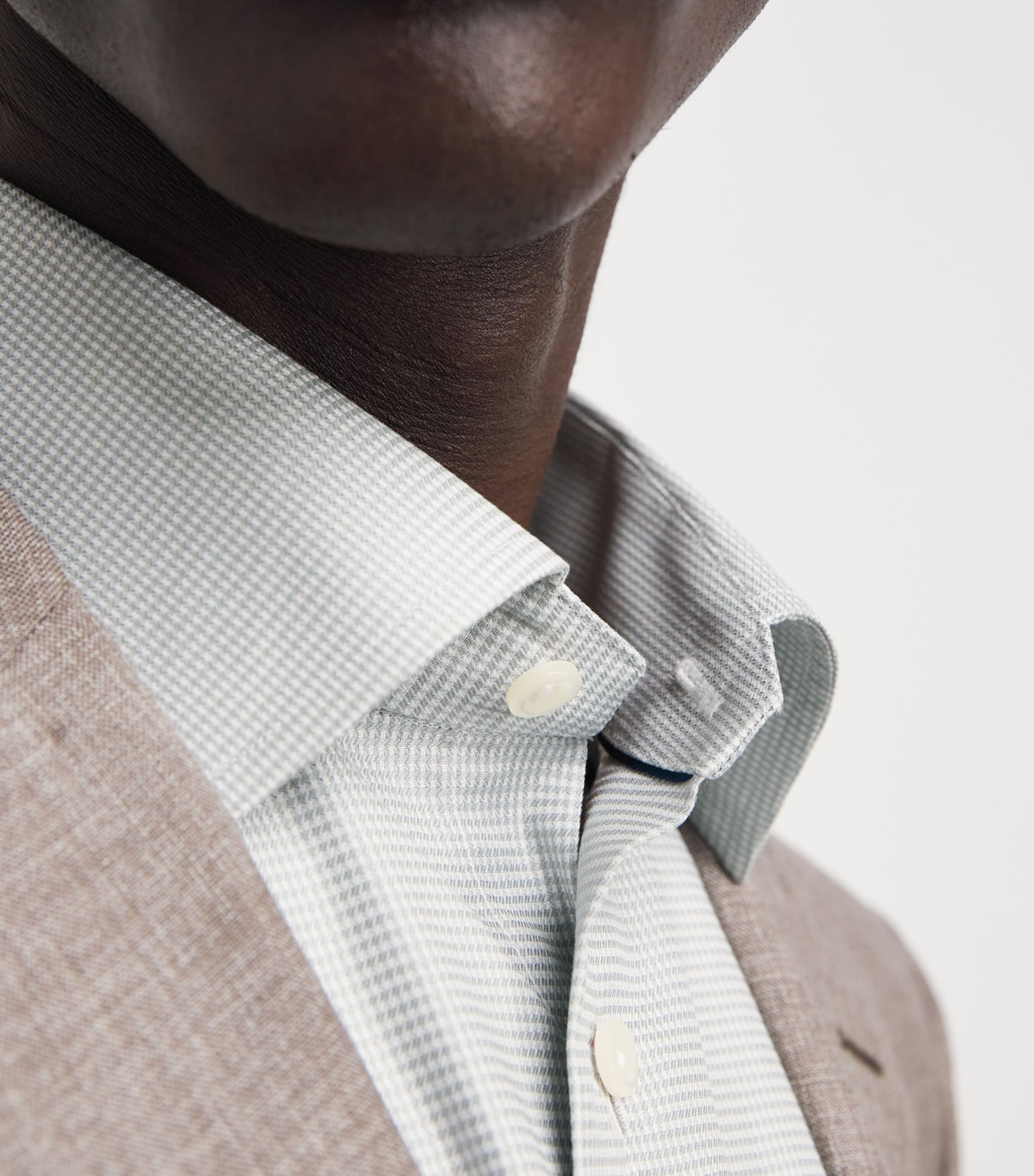 Cotton Twill Houndstooth Shirt LIGHT GREE Image 6