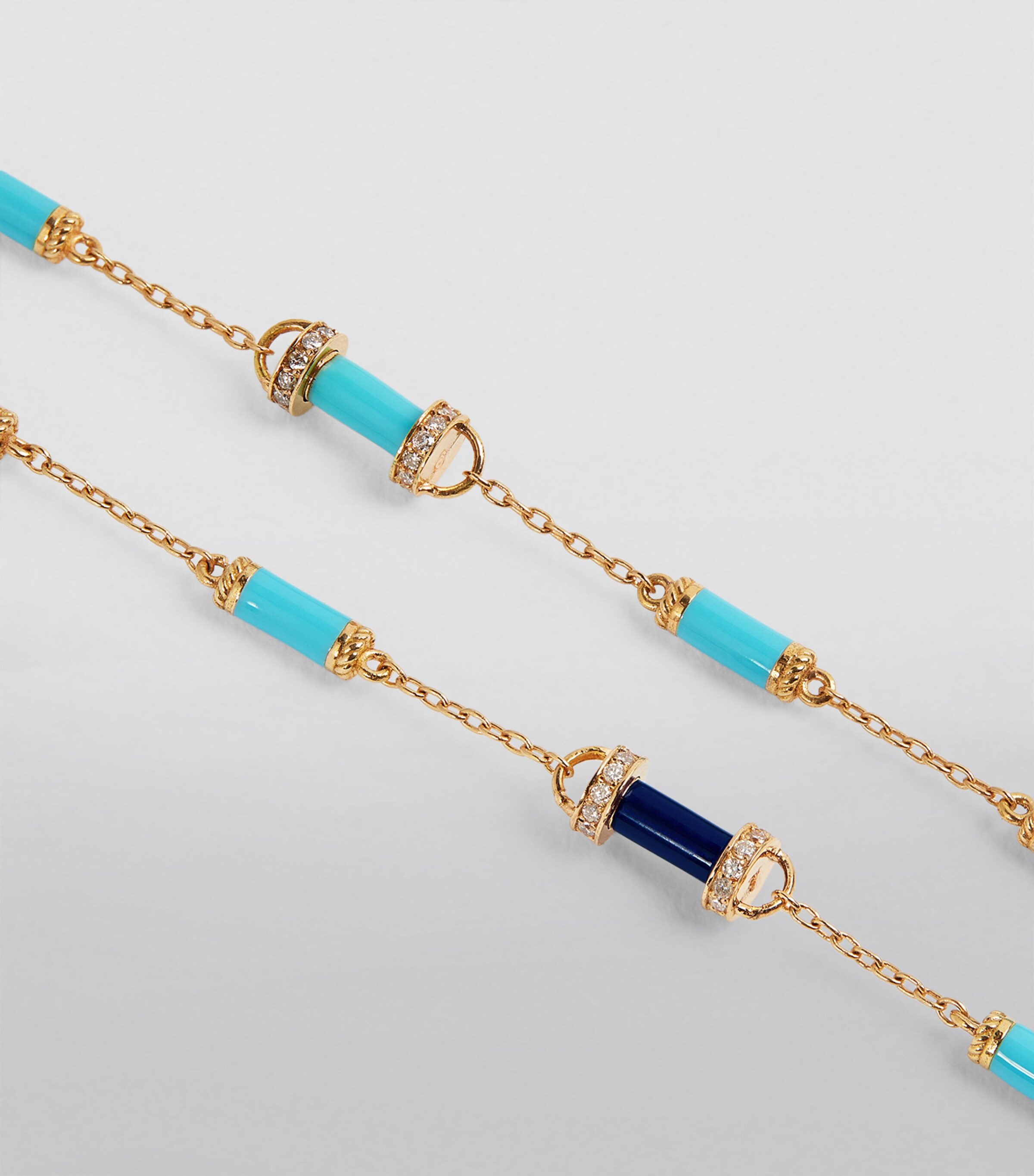 L'ATELIER NAWBAR Rose Gold, Diamond and Turquoise Amulets of Light Necklace Turquoise Rose Gold Image 5
