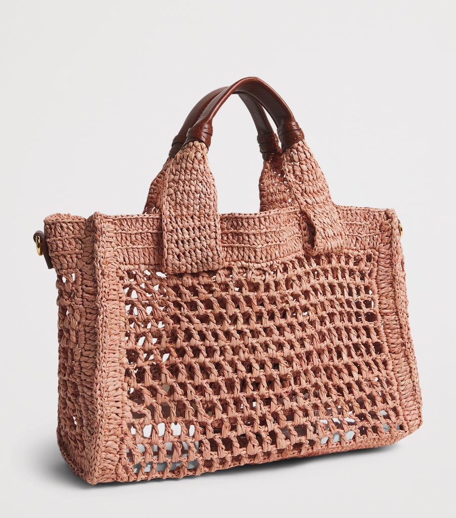 Chloé Small Raffia Summer Banana East-West Tote Bag Summery Beige Image 2