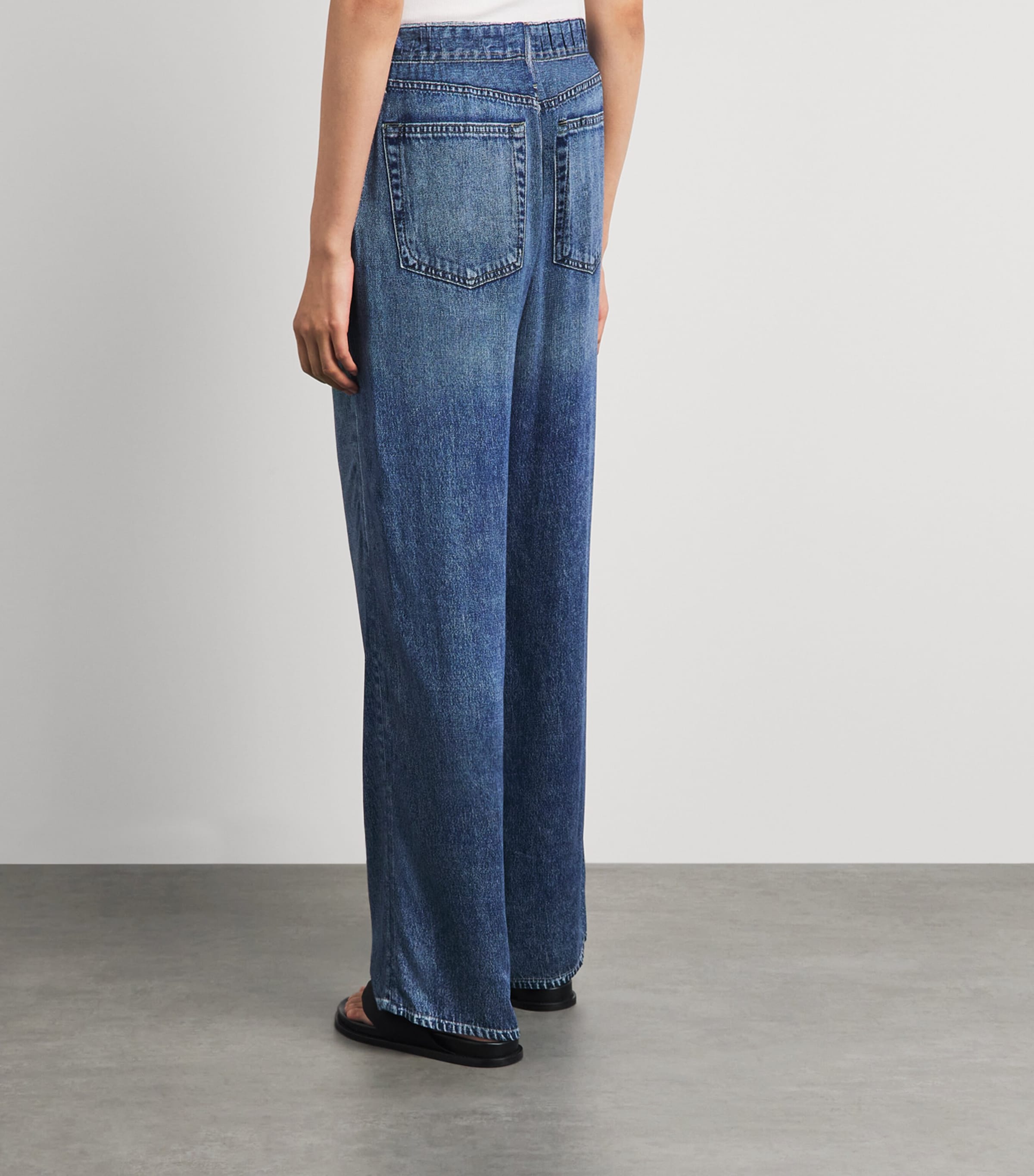 Rag & Bone Womens Miramar Denim-Effect Sweatpants Lgoon Image 5