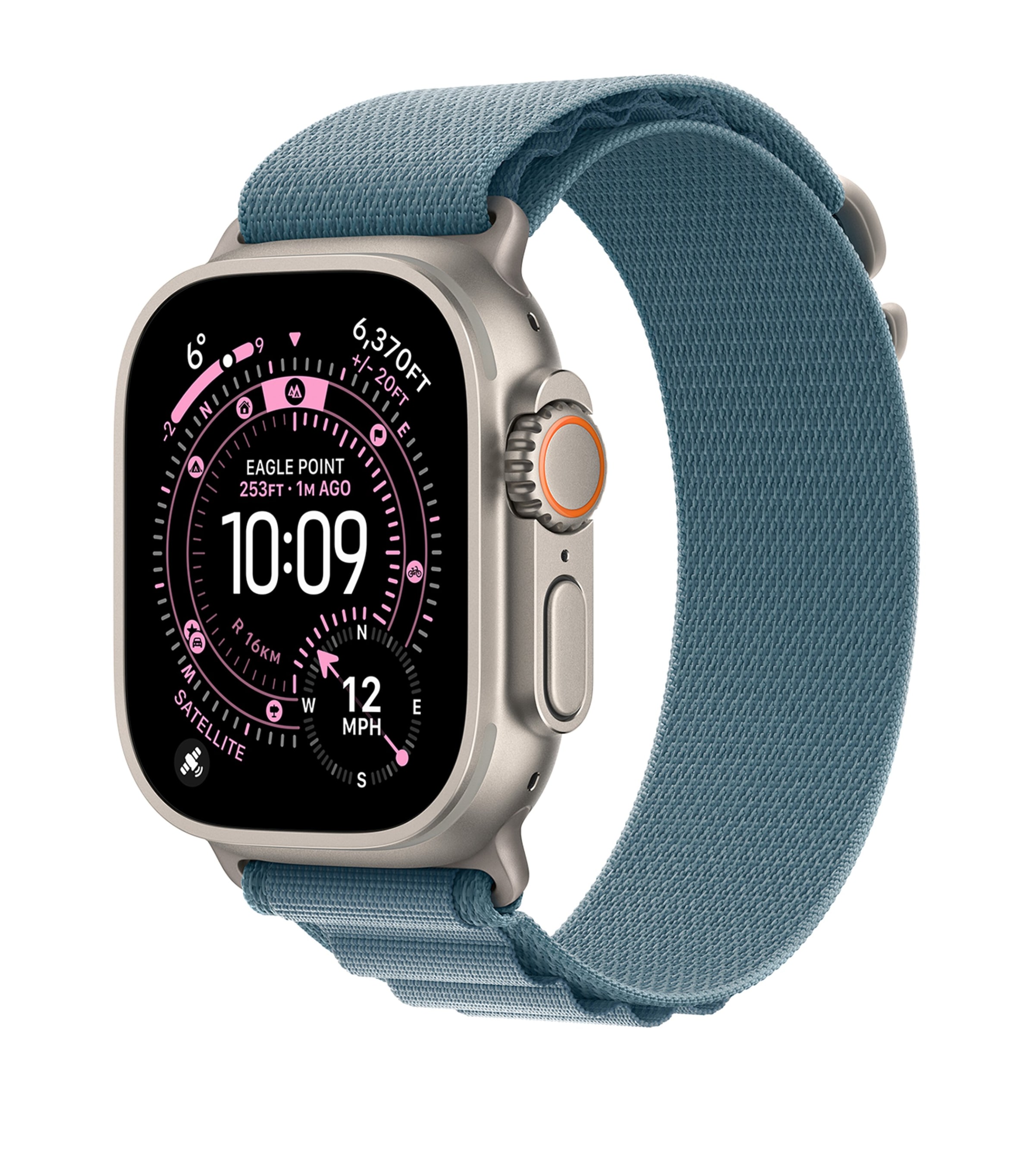 Apple Watch Ultra 3 - Natural with Light Blue Alpine Loop, 49mm, Small NATURAL Image 2