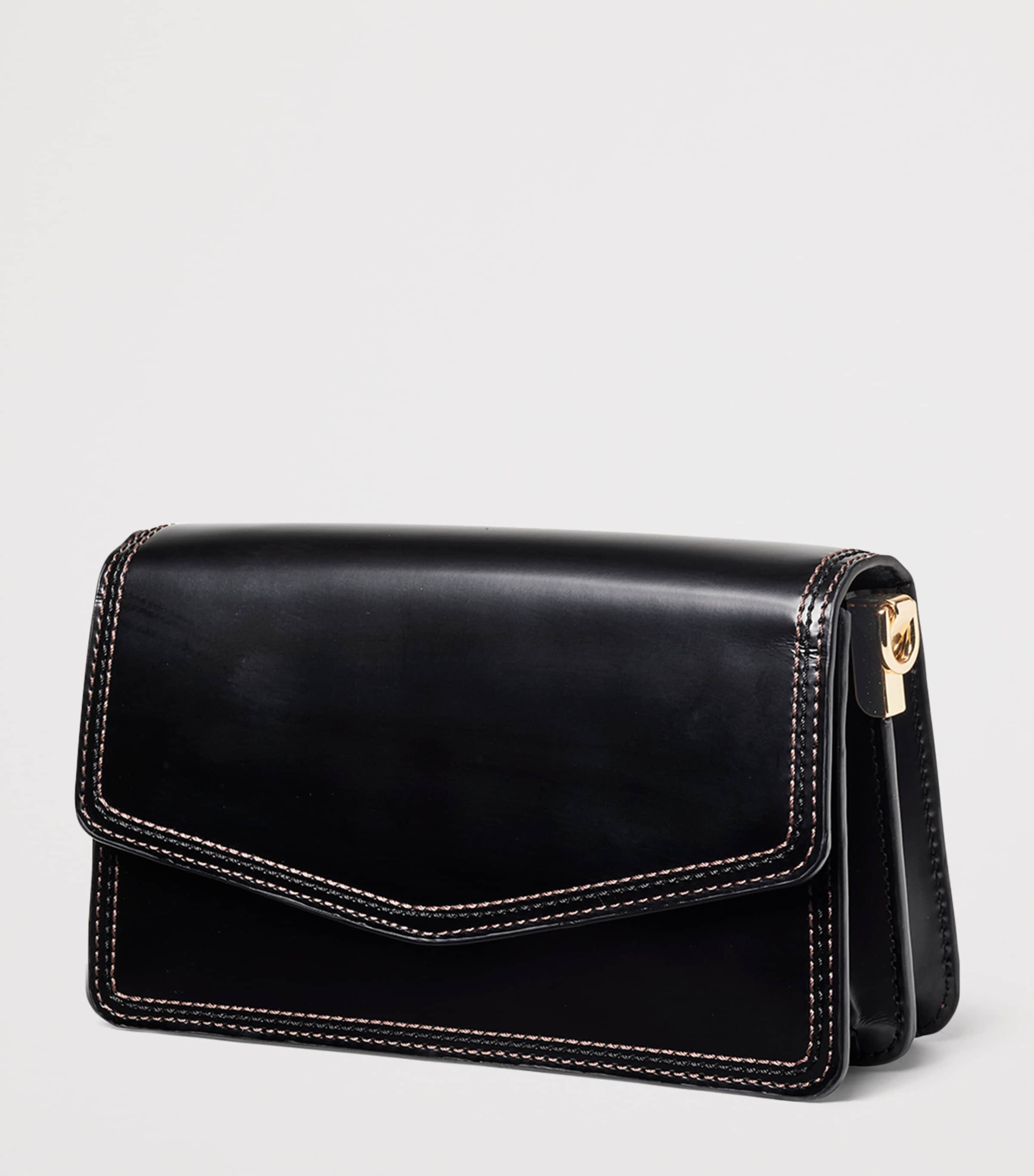 Leather Eliza Clutch Bag BLACK Image 4