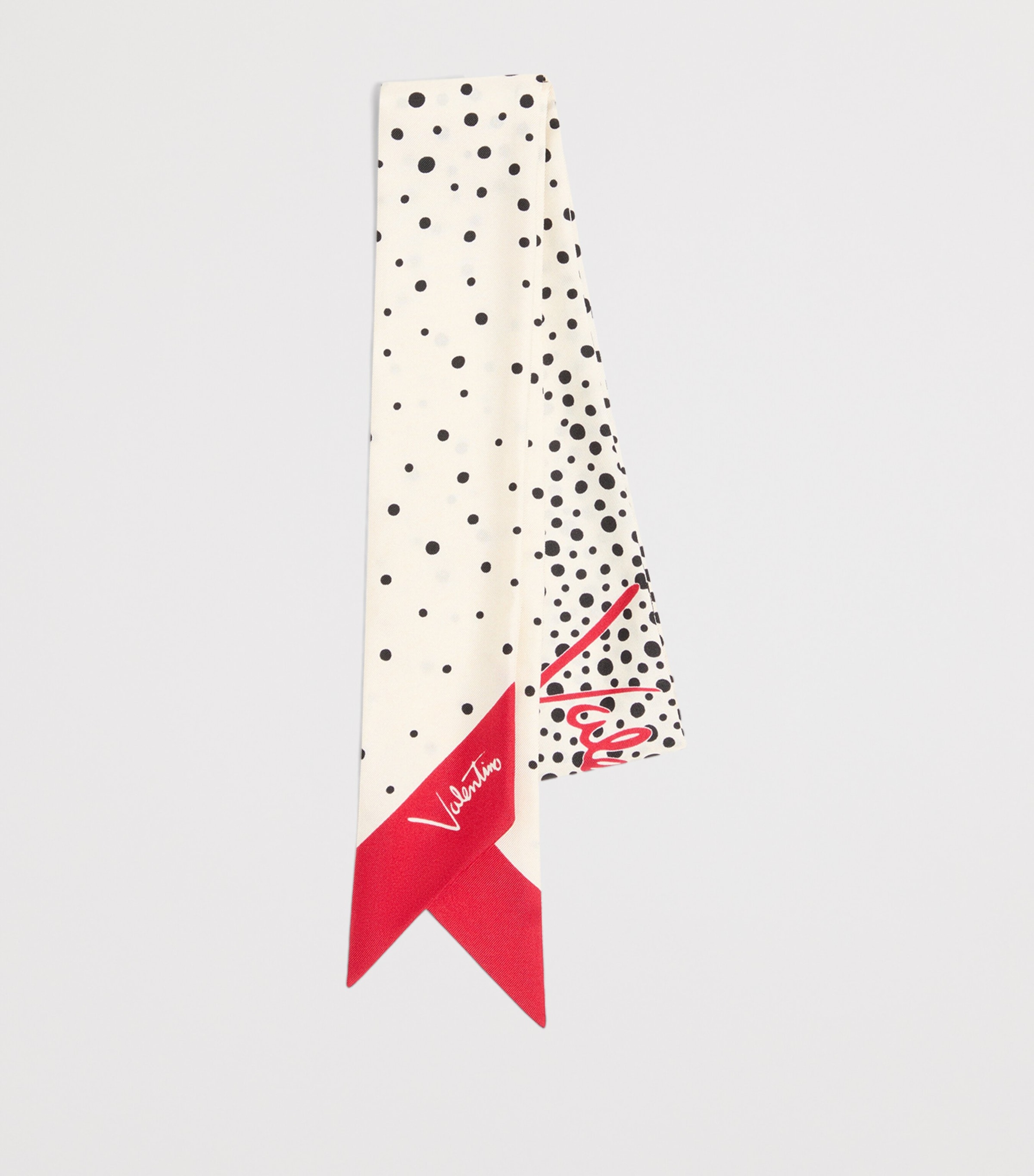 Valentino Garavani Silk Polka-Dot Skinny Scarf Image 2