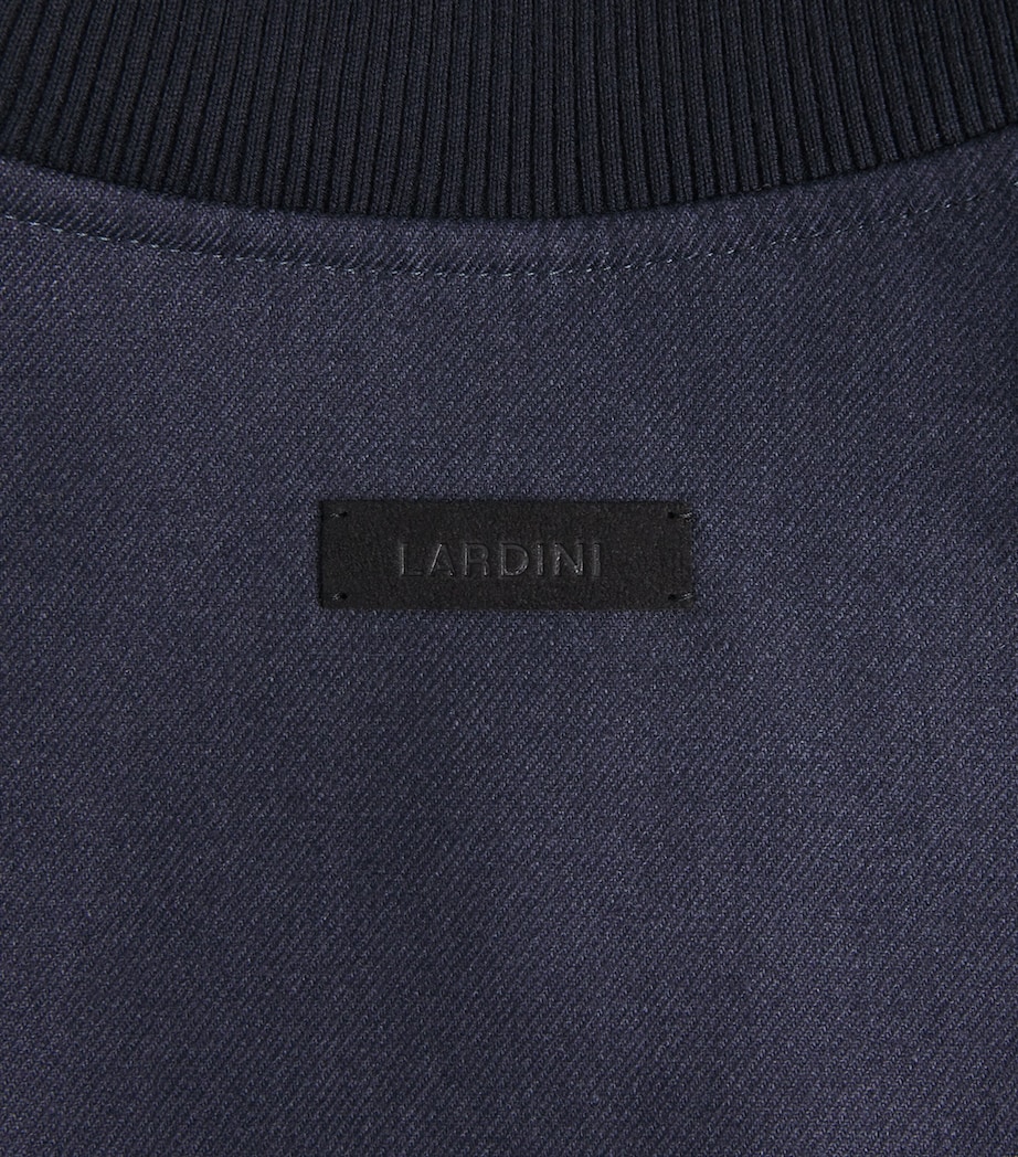 Lardini Mens Cashmere-Blend Bomber Jacket Navy Image 6
