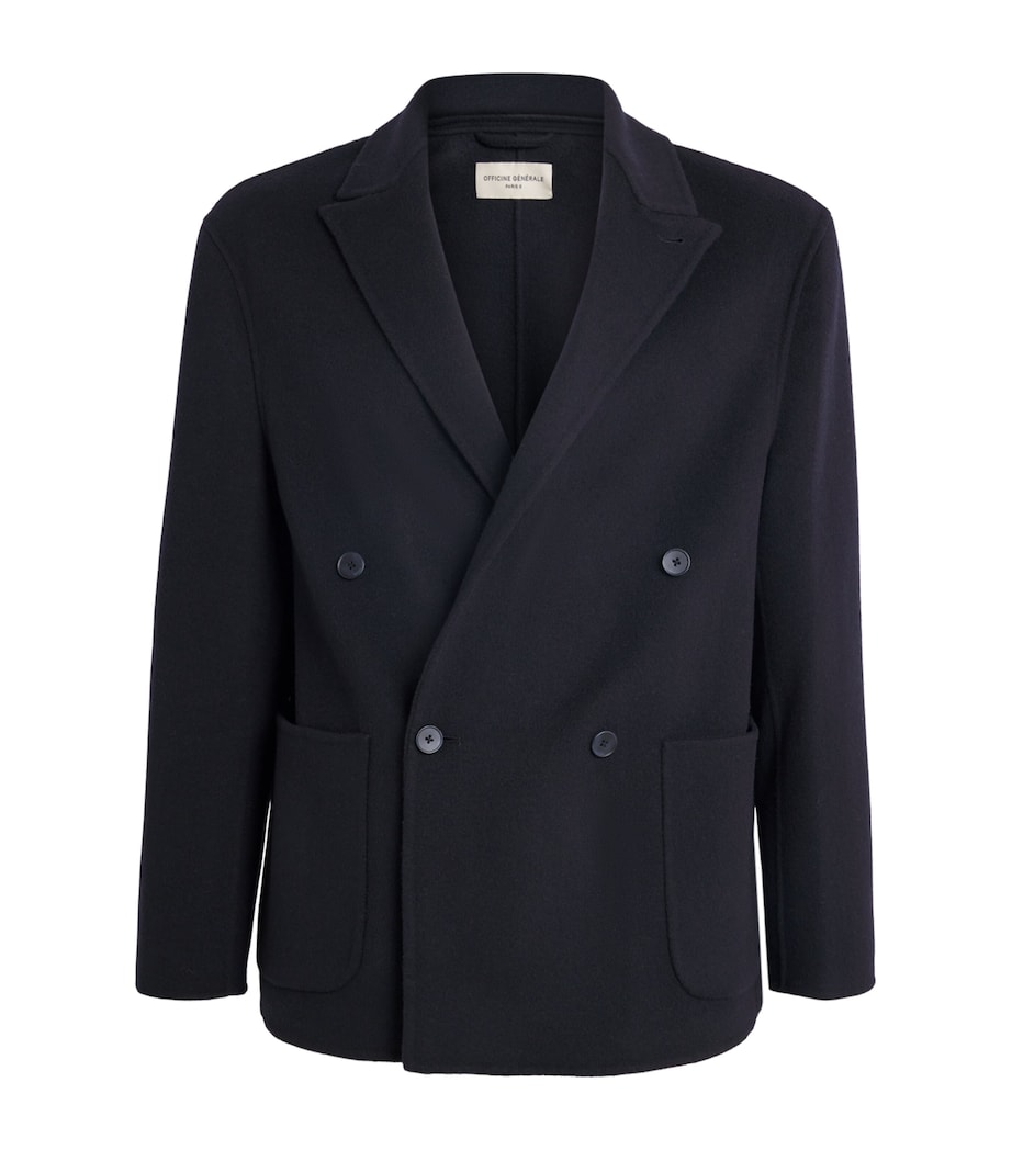 Wool Double-Breasted Maxwell Coat DARK NAVY Image 1