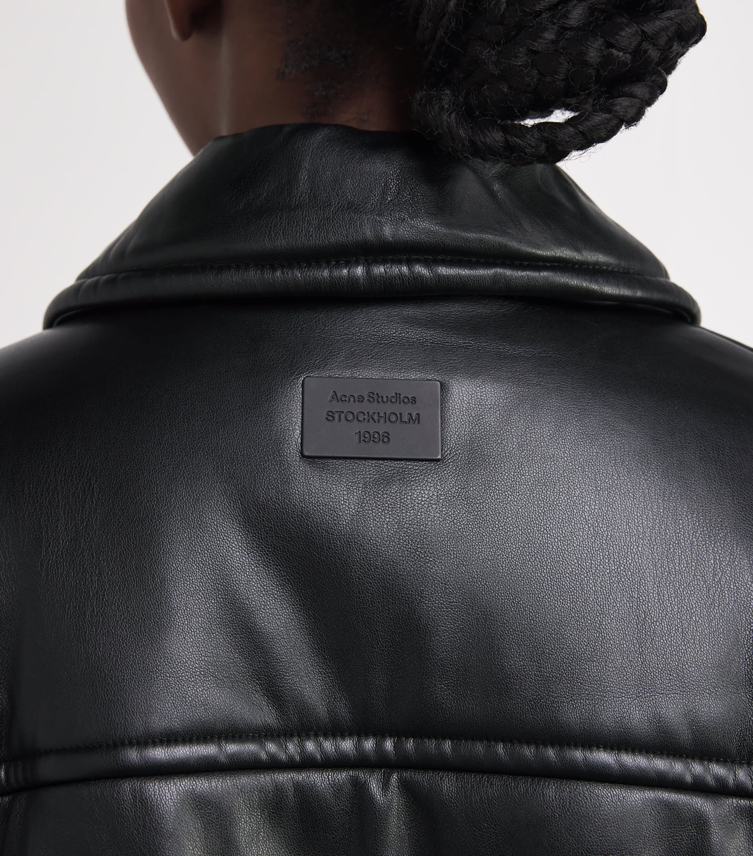 Faux Leather Bomber Jacket BLACK Image 6