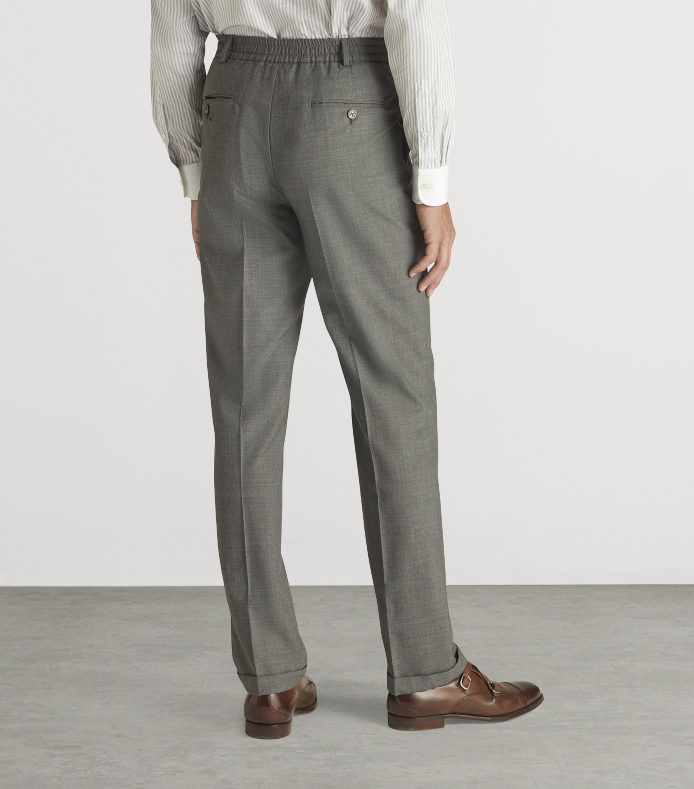 Wool-Cashmere Tailored Travel Trousers 037MID GREY Image 4