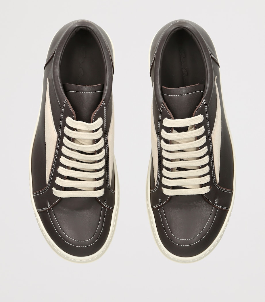 Rick Owens Leather Vintage Sneakers Grey/dark Image 3