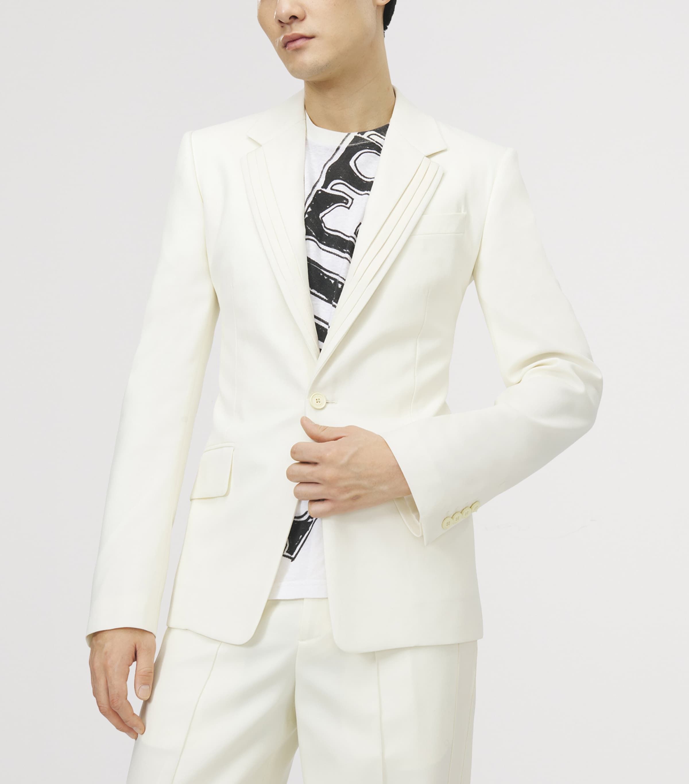 McQueen Mens Wool Pleated Blazer Image 5