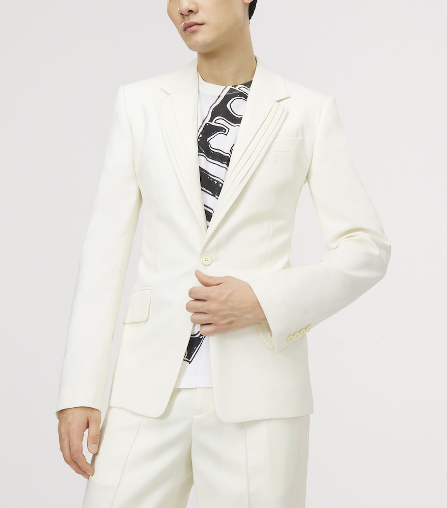 McQueen Mens Wool Pleated Blazer Image 5
