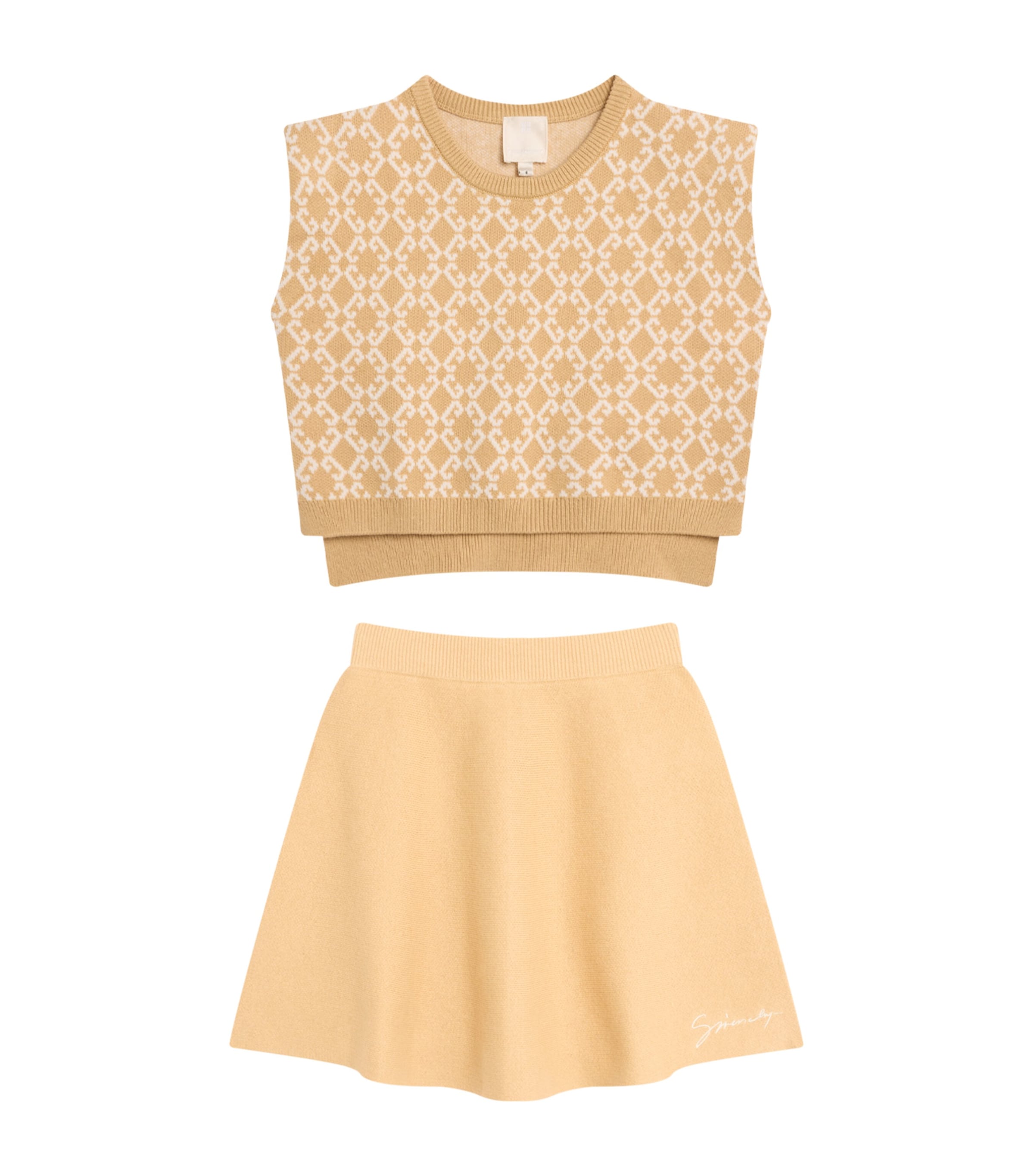 Givenchy Kids' Sweater Vest And Skirt Set In Brown