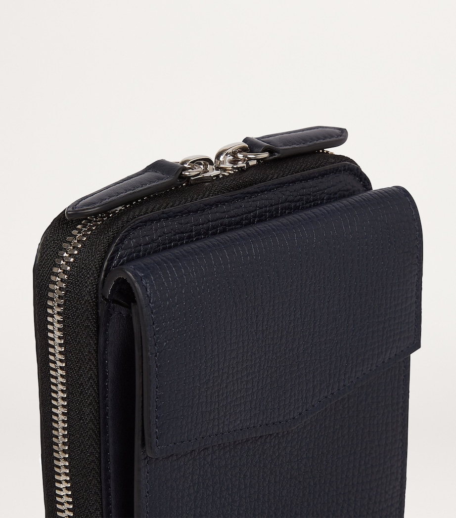 Leather Cross-Body Pouch NAVY Image 4