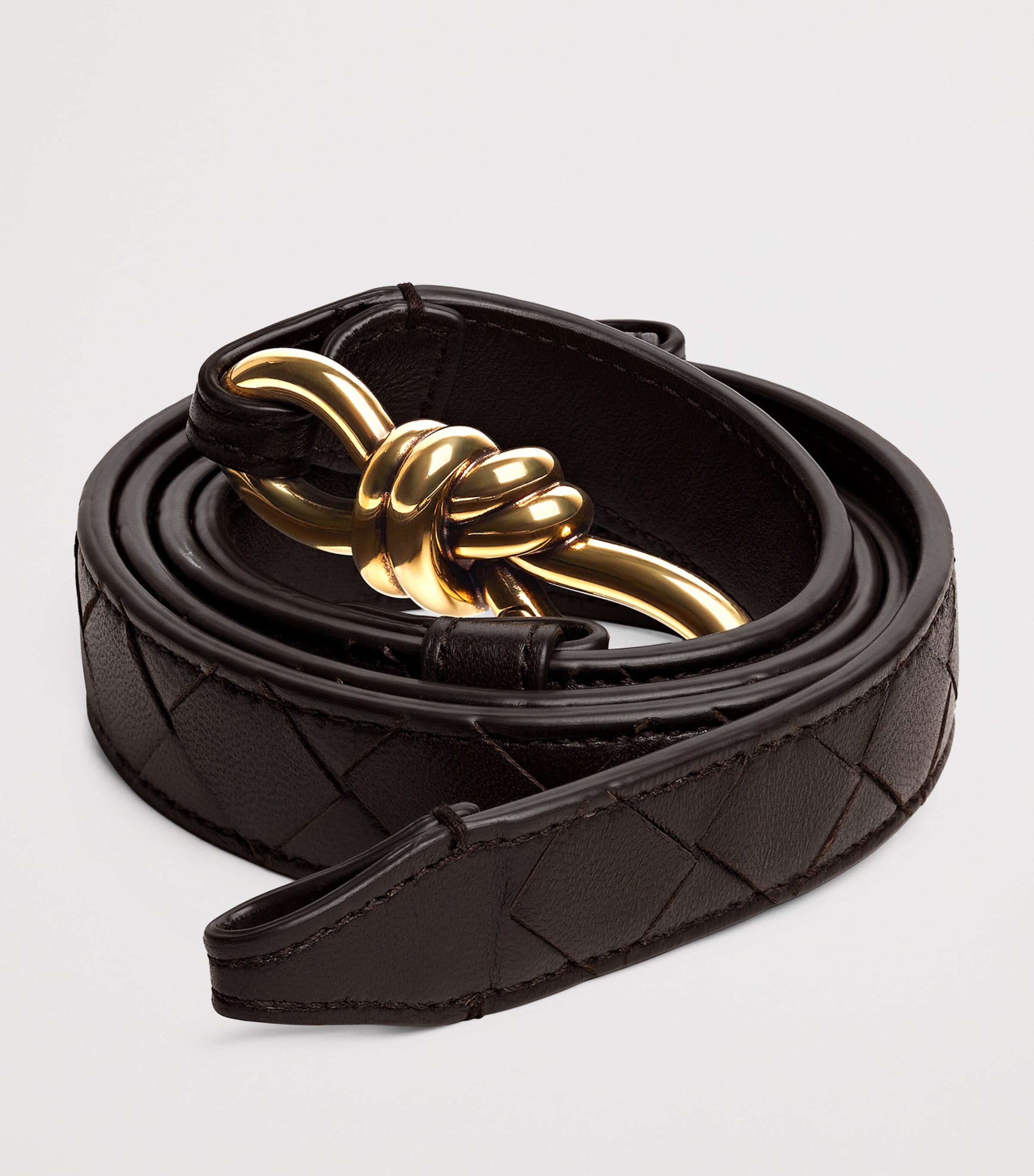 Bottega Veneta Leather Intrecciato Andiamo Belt Image 3