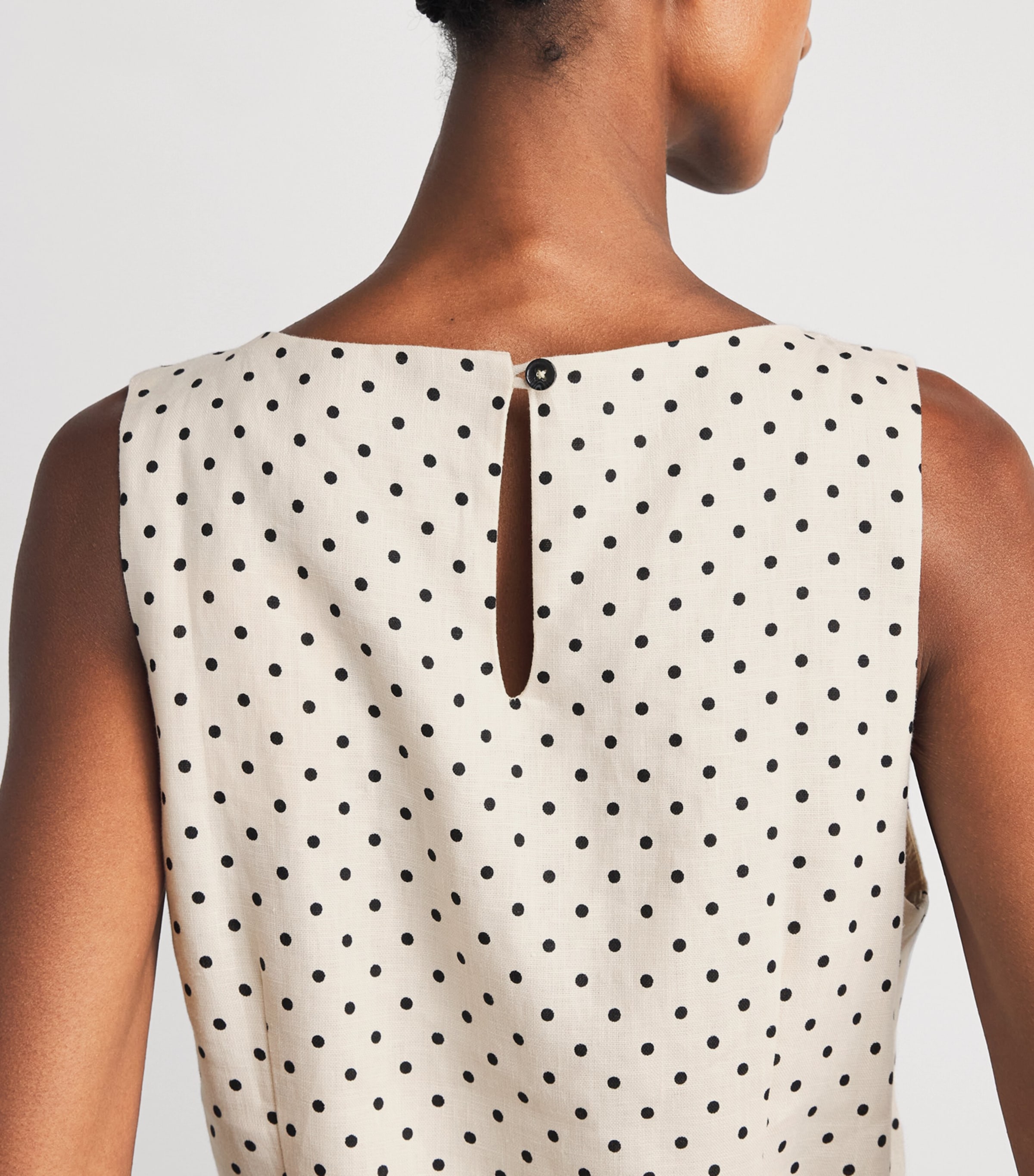 Faithfull The Brand Womens Linen Polka-Dot Iria Mini Dress Lola Plka Dt Crm/blk Image 3