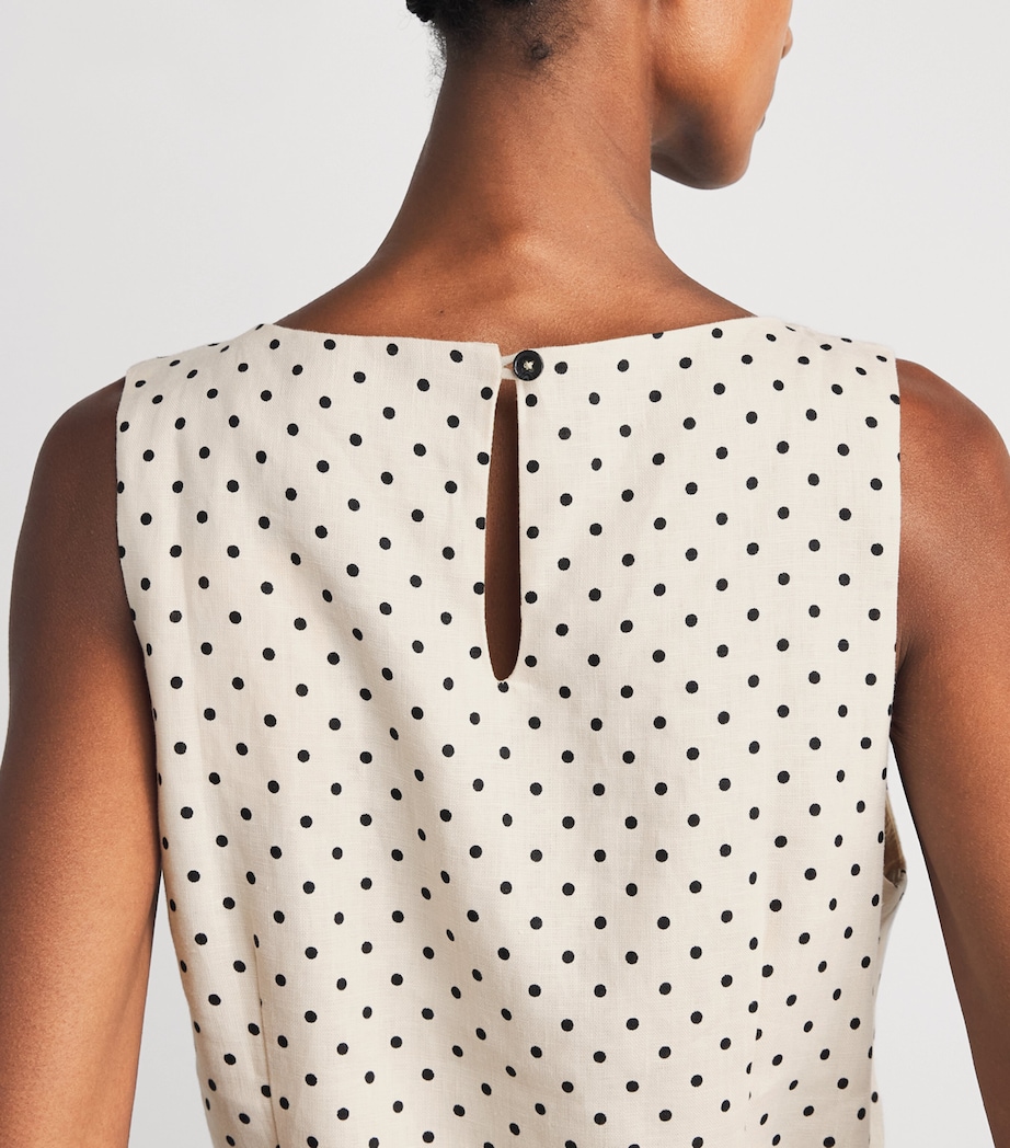 Faithfull The Brand Womens Linen Polka-Dot Iria Mini Dress Lola Plka Dt Crm/blk Image 3