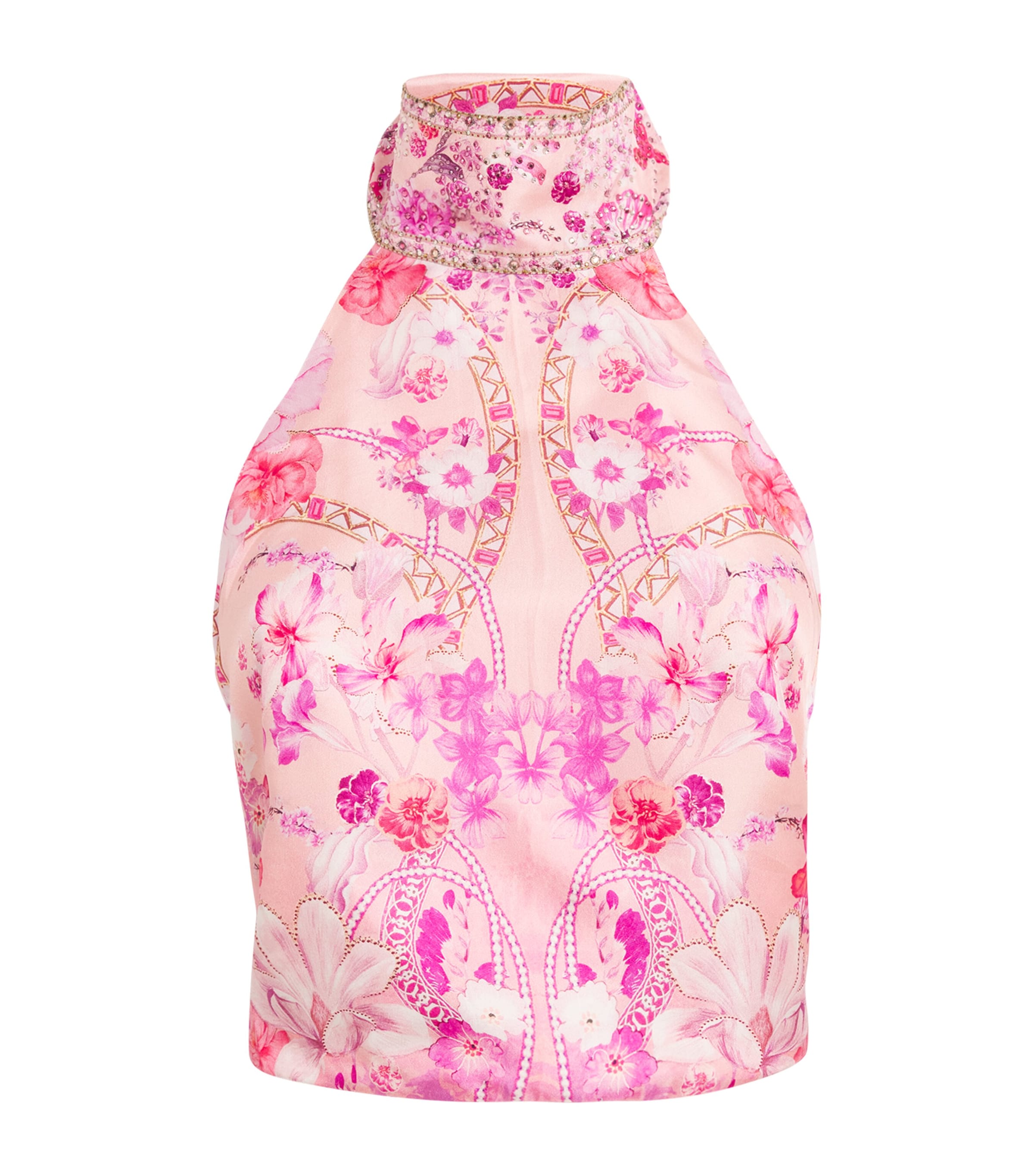 Camilla Womens Silk Halterneck Top Botanovl Image 1