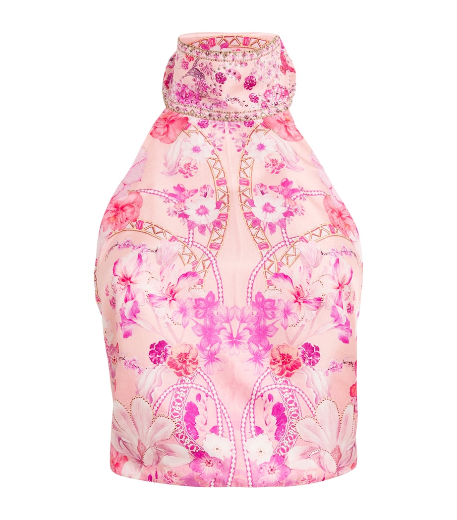 Camilla Womens Silk Halterneck Top Botanovl Image 1
