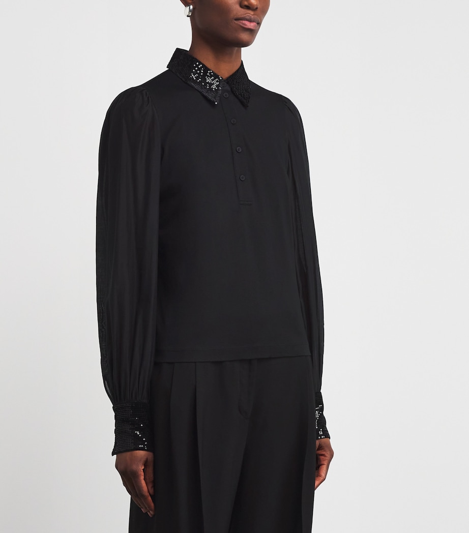 Sequinned Layering Blouse BLACK Image 3