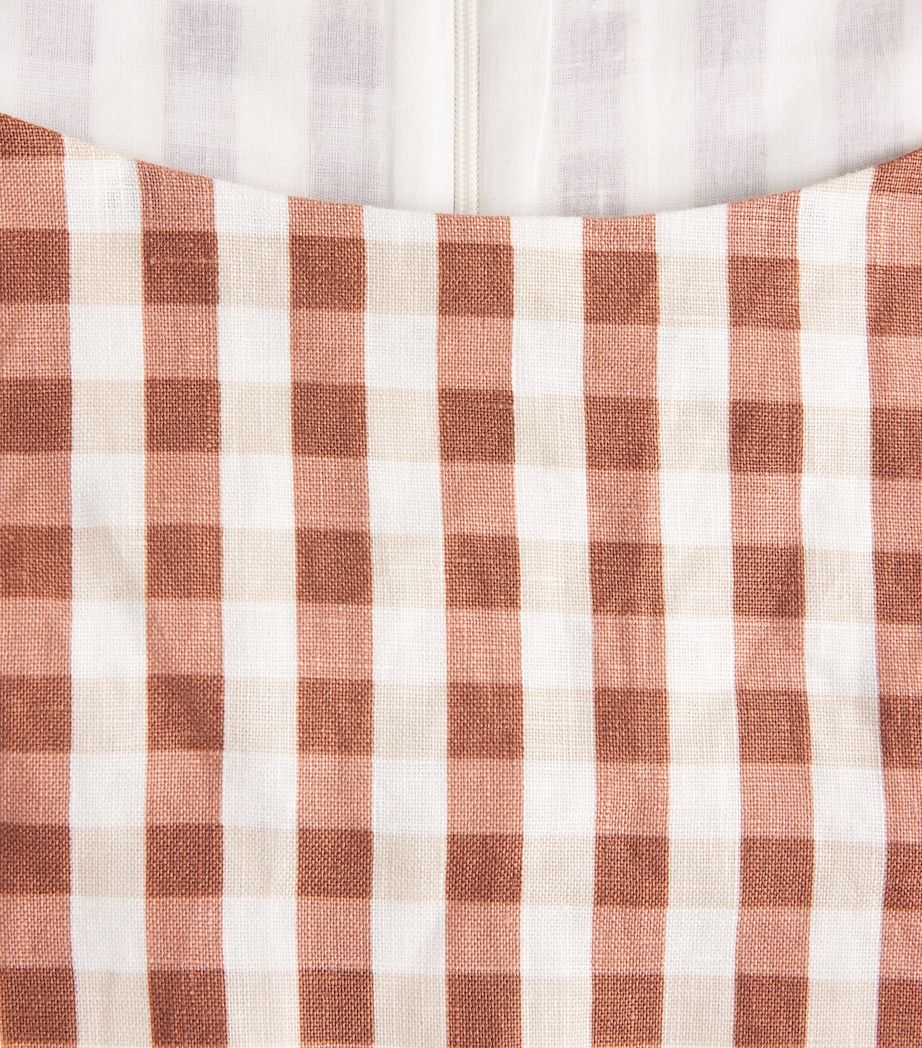 Faithfull the Brand Womens Linen Gingham Ana Top Gingham Cedar Image 5