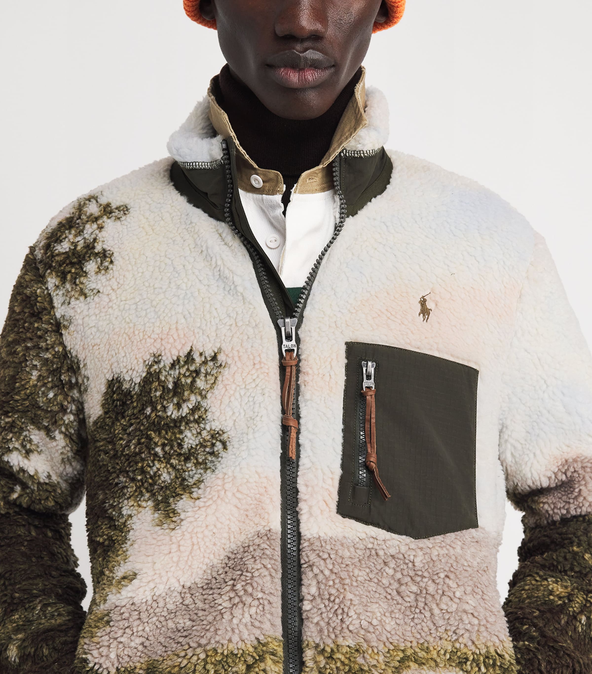 Fleece Landscape Zip-Up Sweatshirt MULTI Image 6