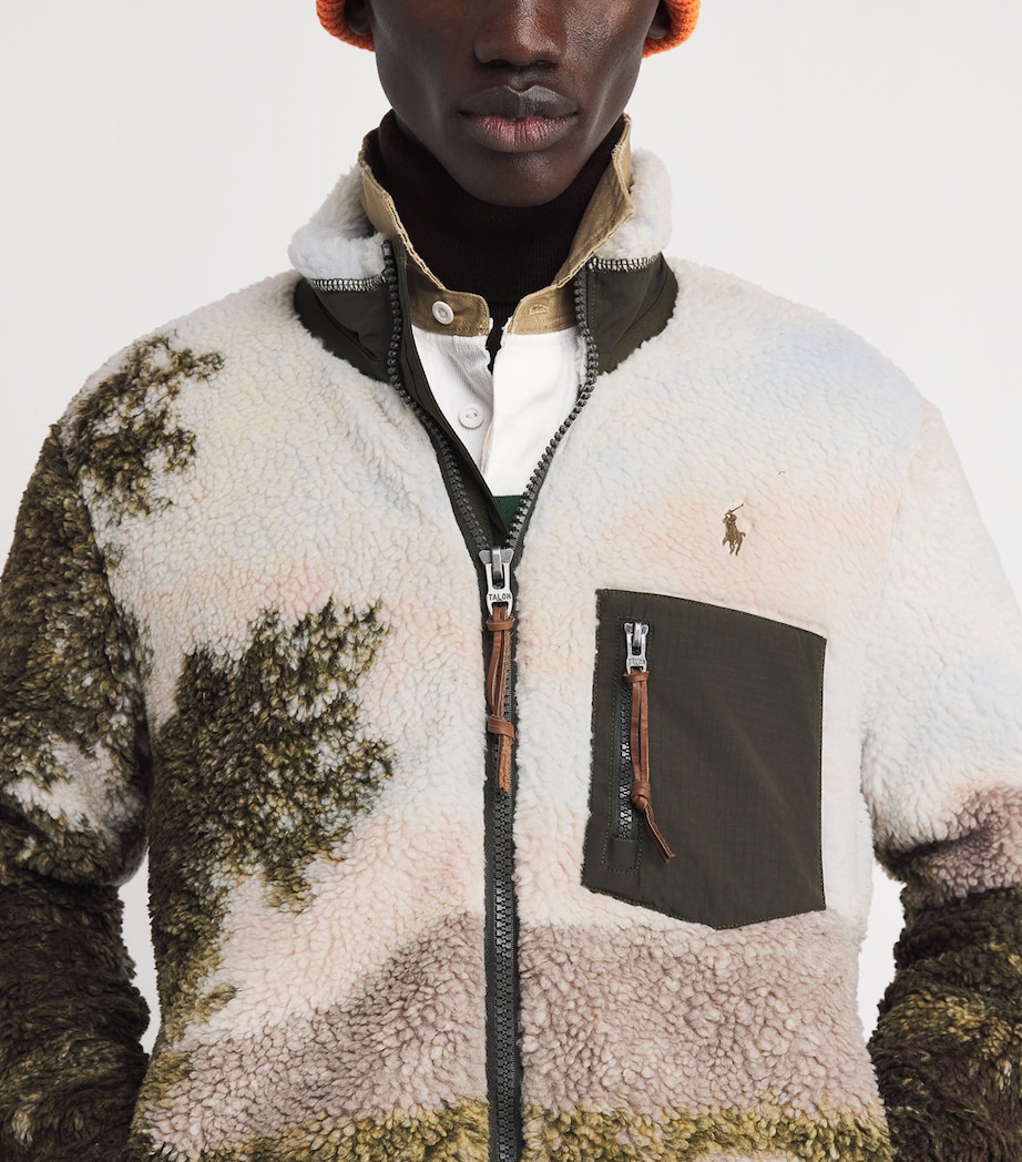 Fleece Landscape Zip-Up Sweatshirt MULTI Image 6