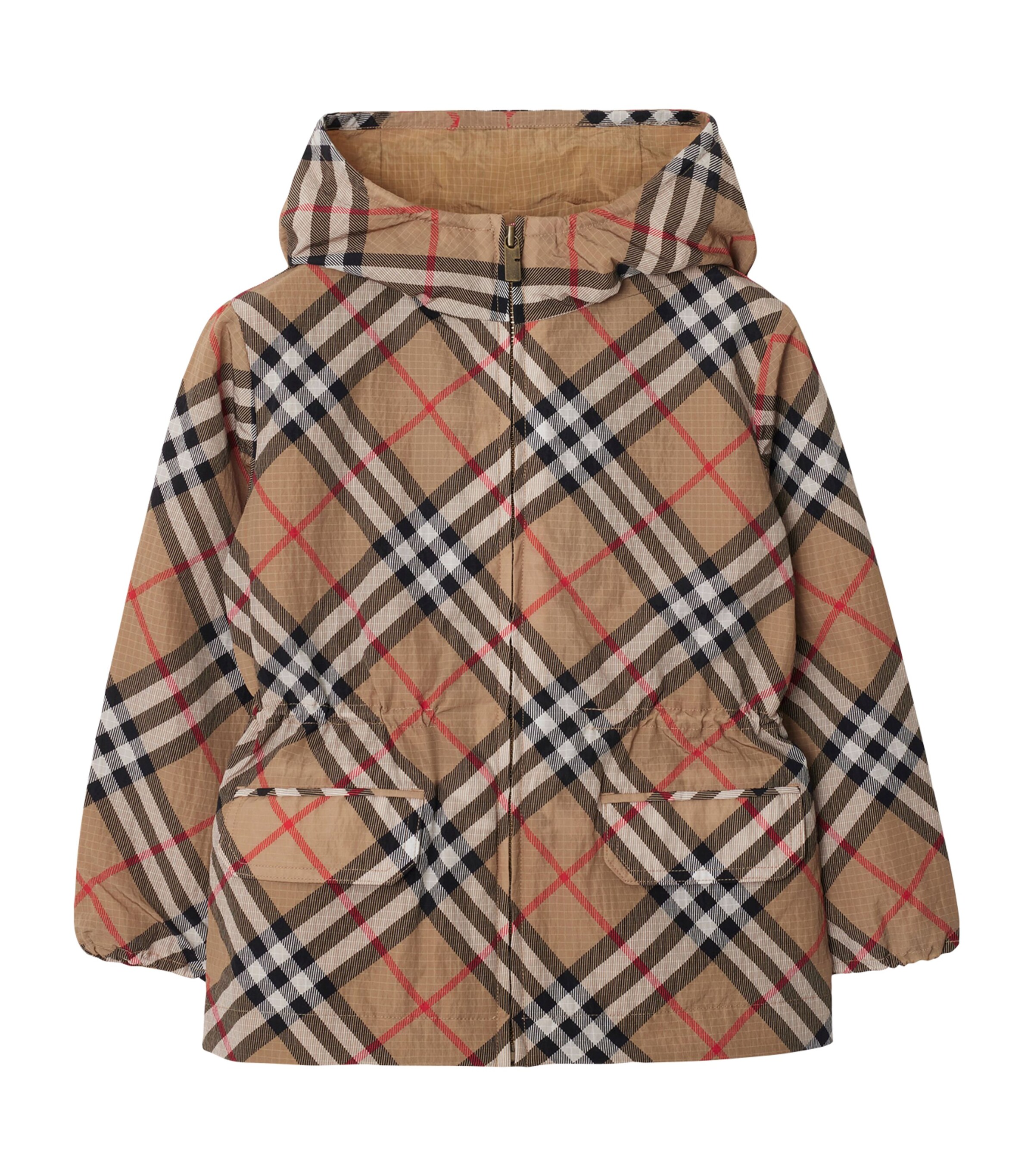 Burberry Kids Beige Nylon Check Jacket (3-12 Years) | Harrods UK