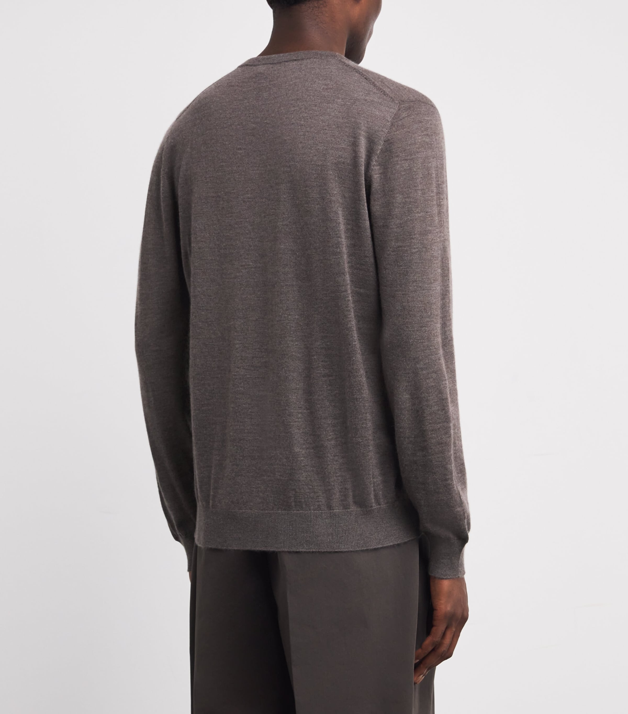 Superfine Cashmere V-Neck Sweater HB7092 ASH Image 4