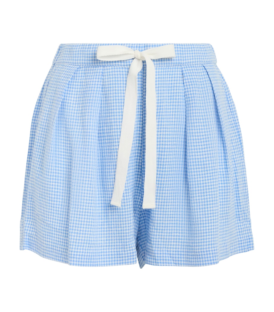 Eberjey Womens Linen-Blend Gingham Pyjama Shorts Gwsb Gingham Wh Image 1