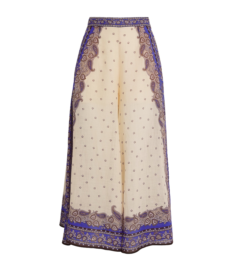 Ramie Wide-Leg Maxine Trousers PURPLE PAISLEY Image 1