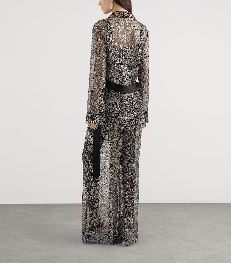 Floral Lace Blazer S0998-SILV Image 3