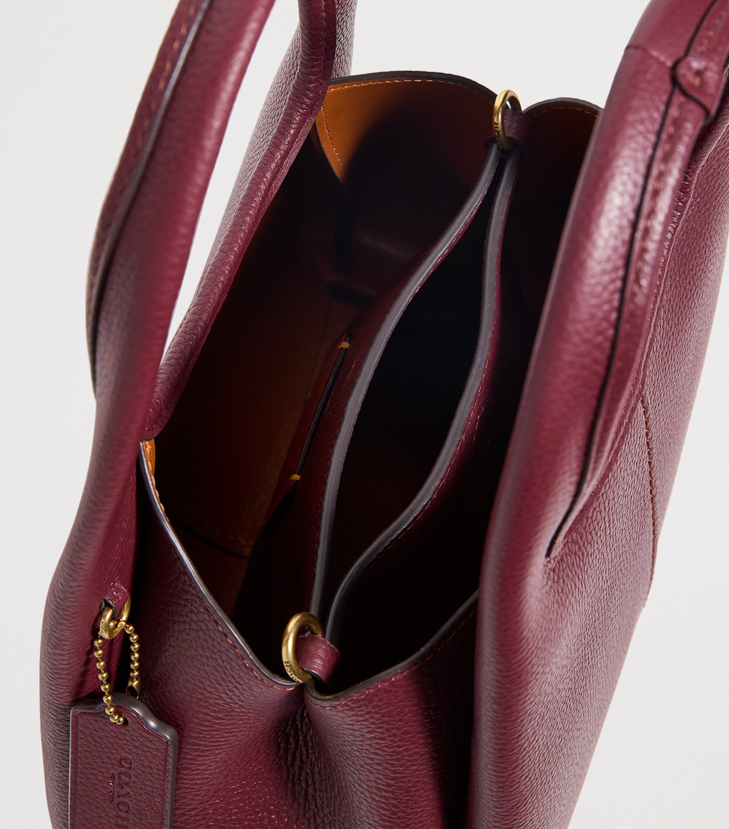 Coach Burgundy Pebbled Leather Lana 23 Shoulder Bag | Harrods CA