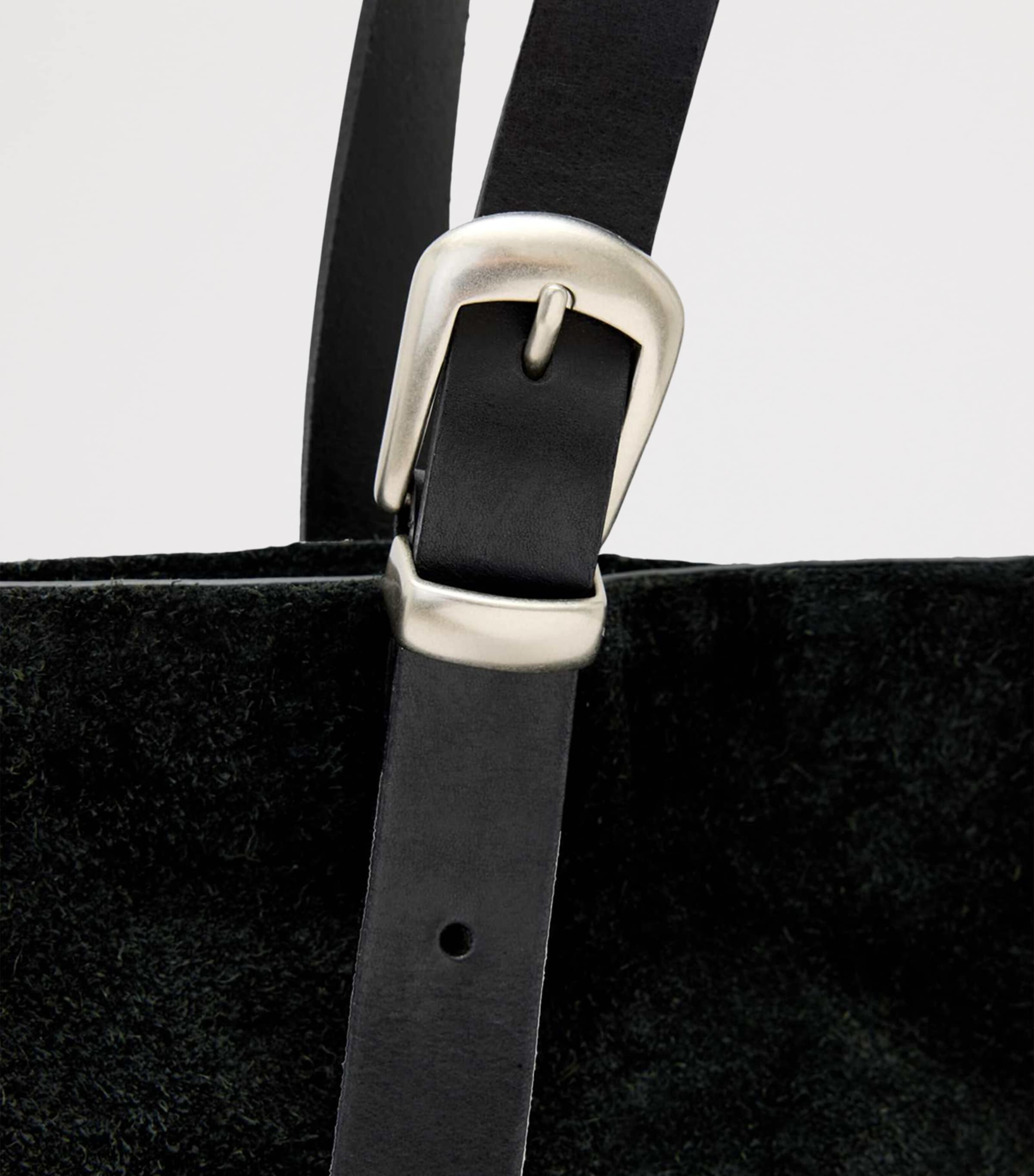 AllSaints Large Suede Haven Tote Bag Black Image 5