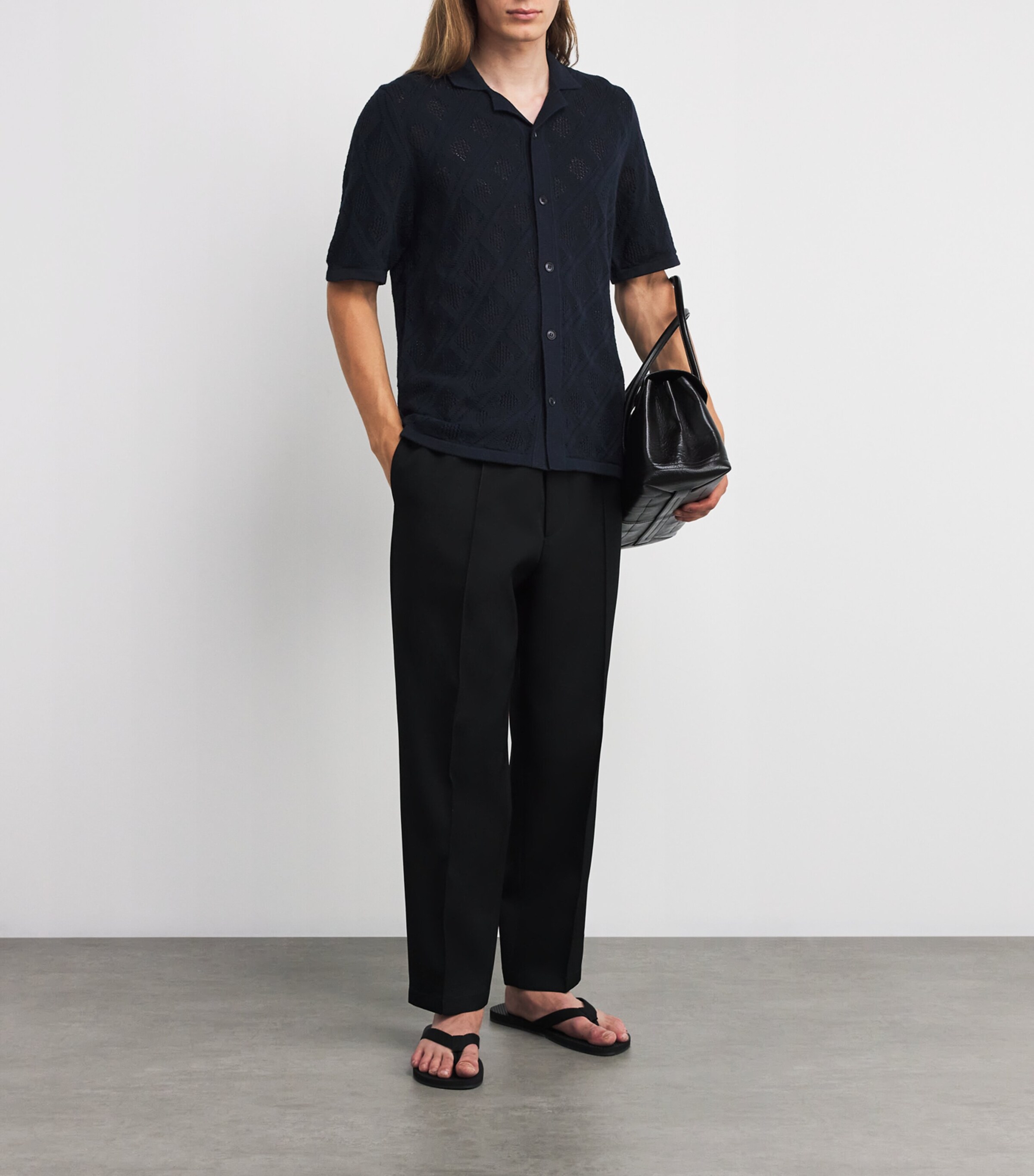 Samsøe Samsøe Mens Organic Cotton-Wool Crochet Shirt Salute Image 2
