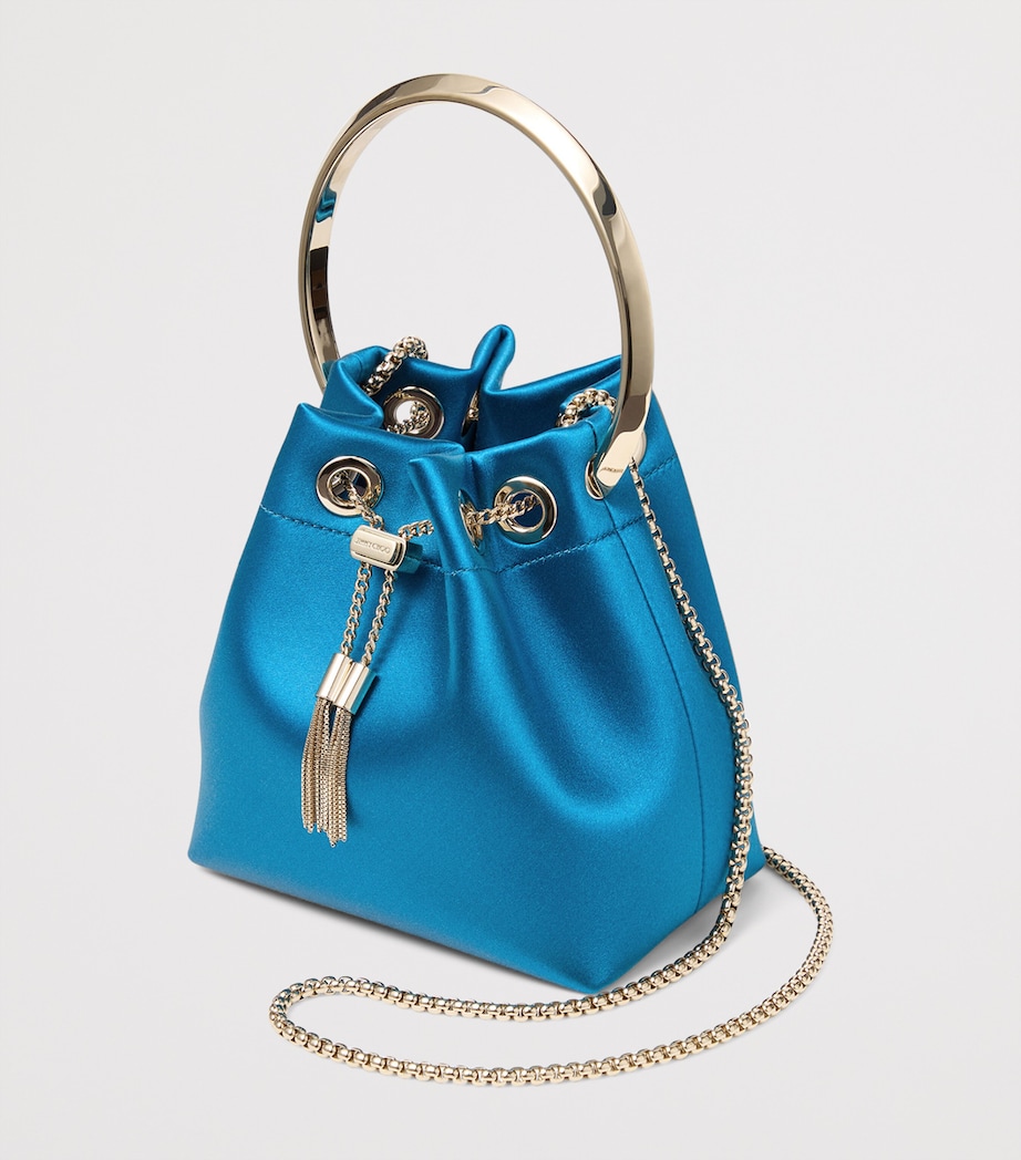 Jimmy Choo Satin Bon Bon Top-Handle Bag Lagoon/light Gold Image 2