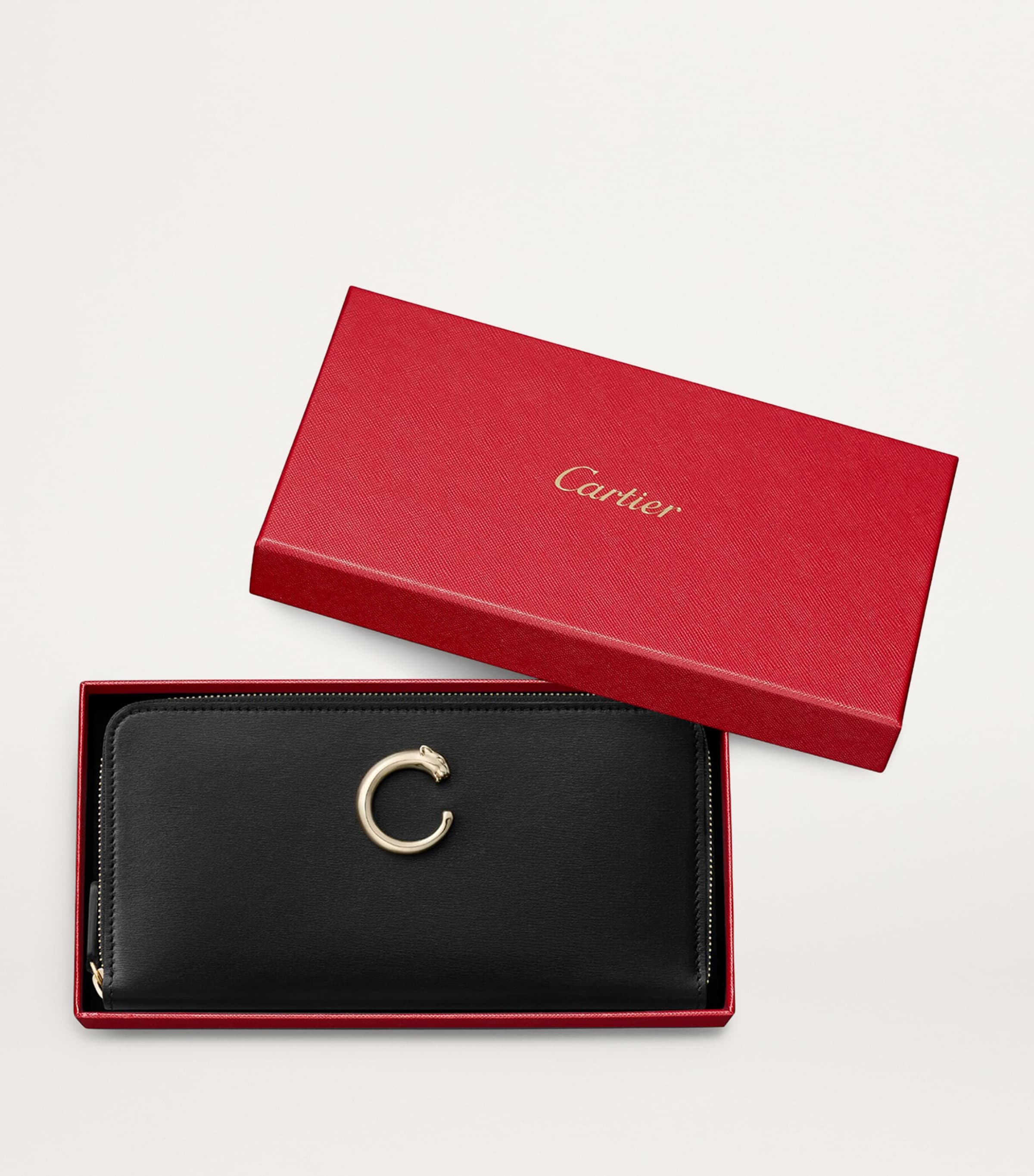 Calfskin Panthère de Cartier Wallet BLACK Image 4