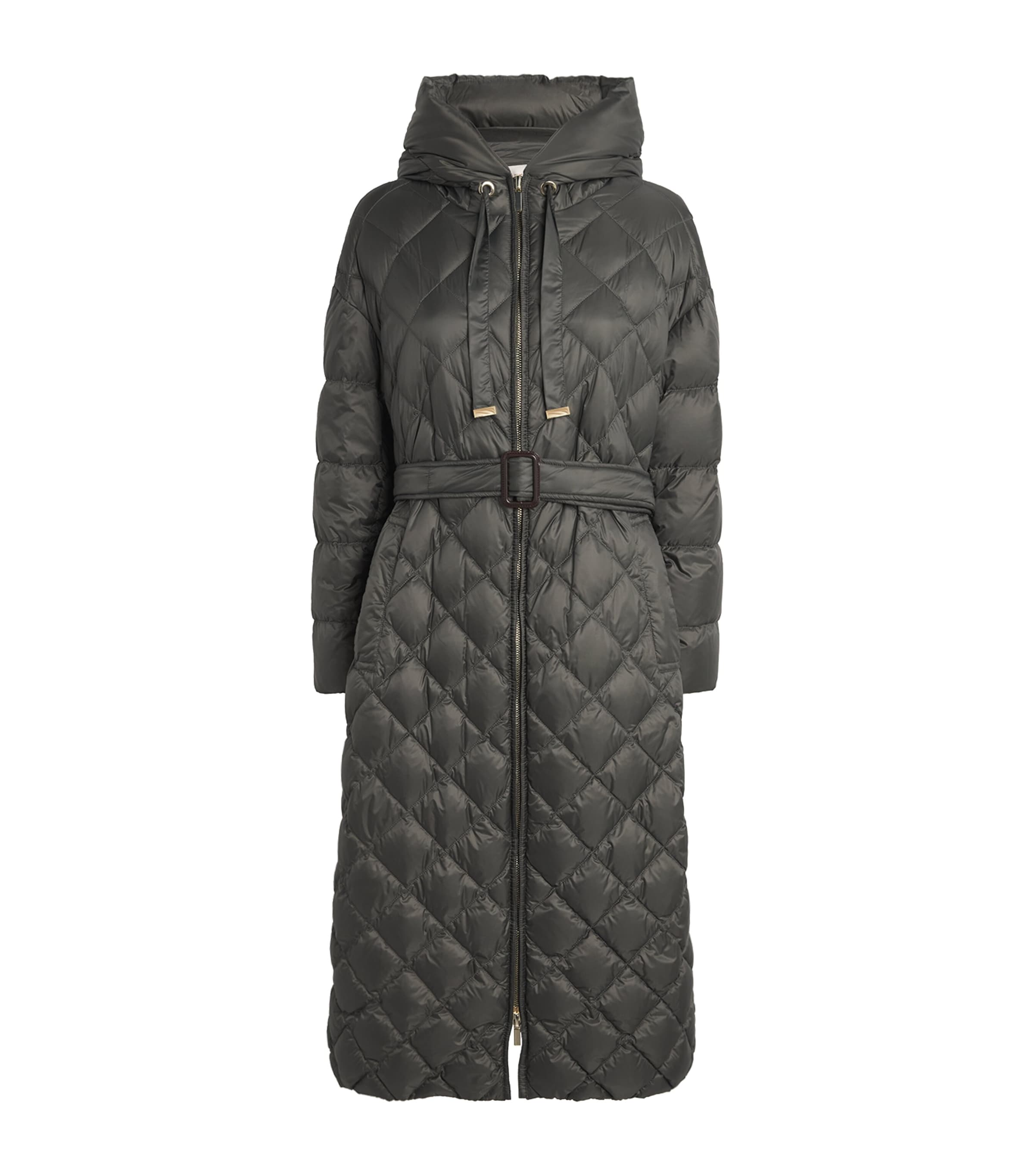 Max Mara The Cube Diamond-quilted Parka In Black