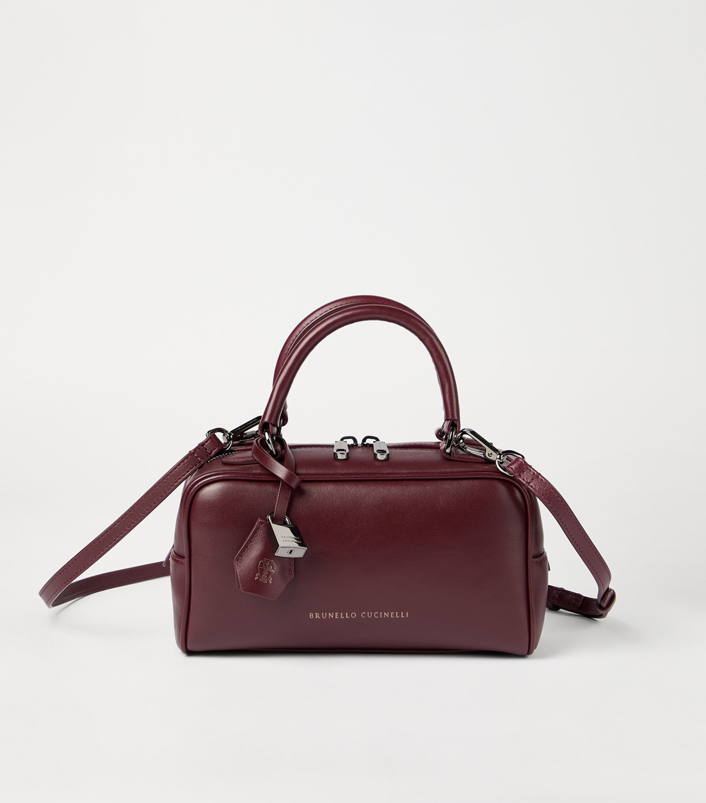 Small Leather Explorer Boston Top-Handle Bag C4187 Image 2