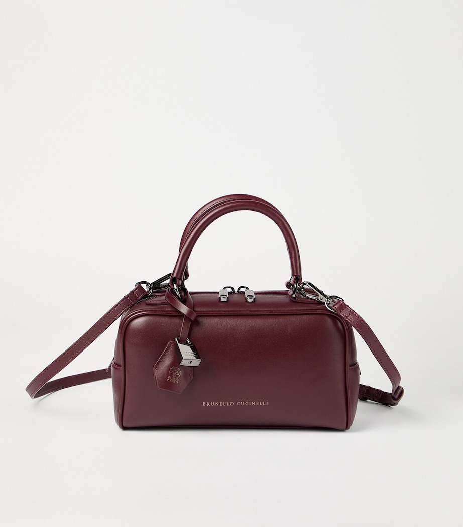 Small Leather Explorer Boston Top-Handle Bag C4187 Image 2
