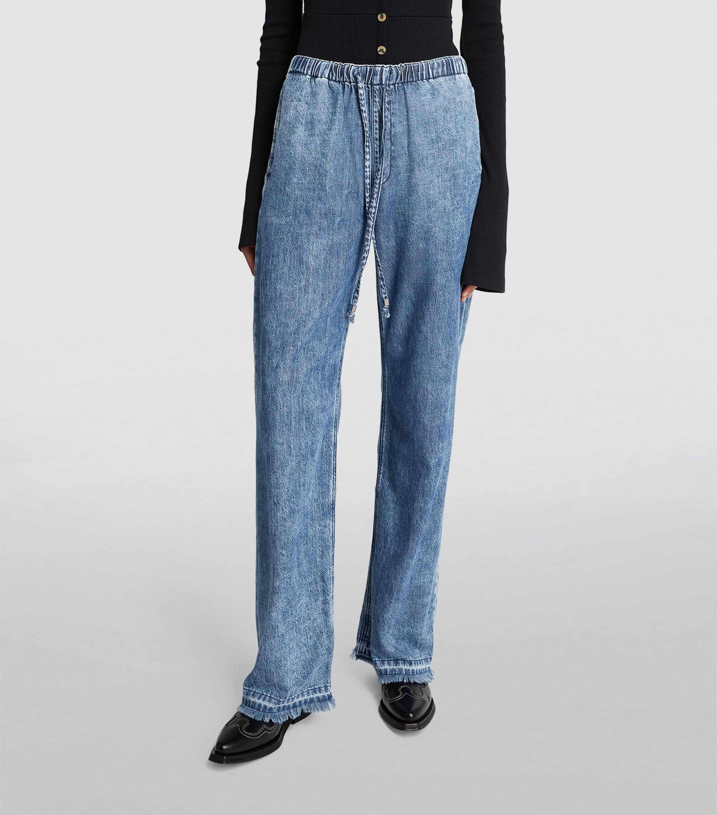 Rag & Bone Womens Printed Terry Miramar Wide-Leg Trousers Noosa Image 3