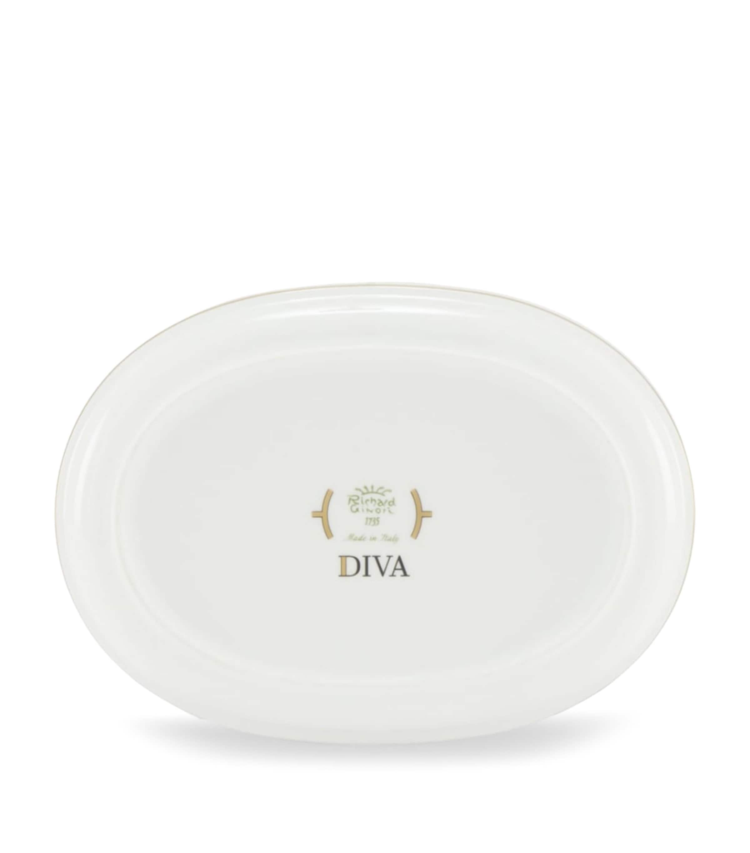 GINORI 1735 Porcelain Colonna Diva Verde Pickle Dish (21.5cm) Image 3