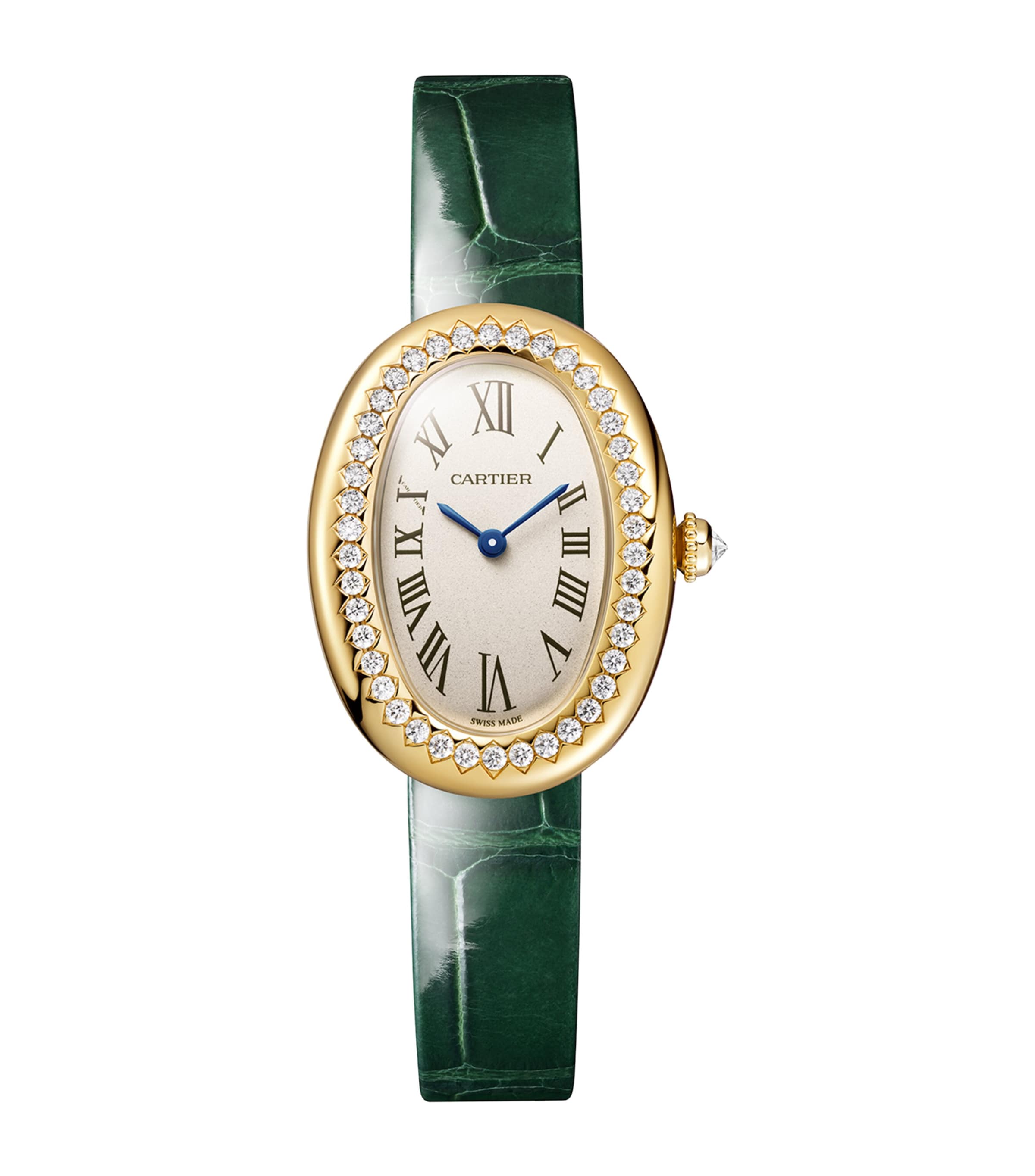 Cartier Gold Small Yellow Gold and Diamond Baignoire Watch