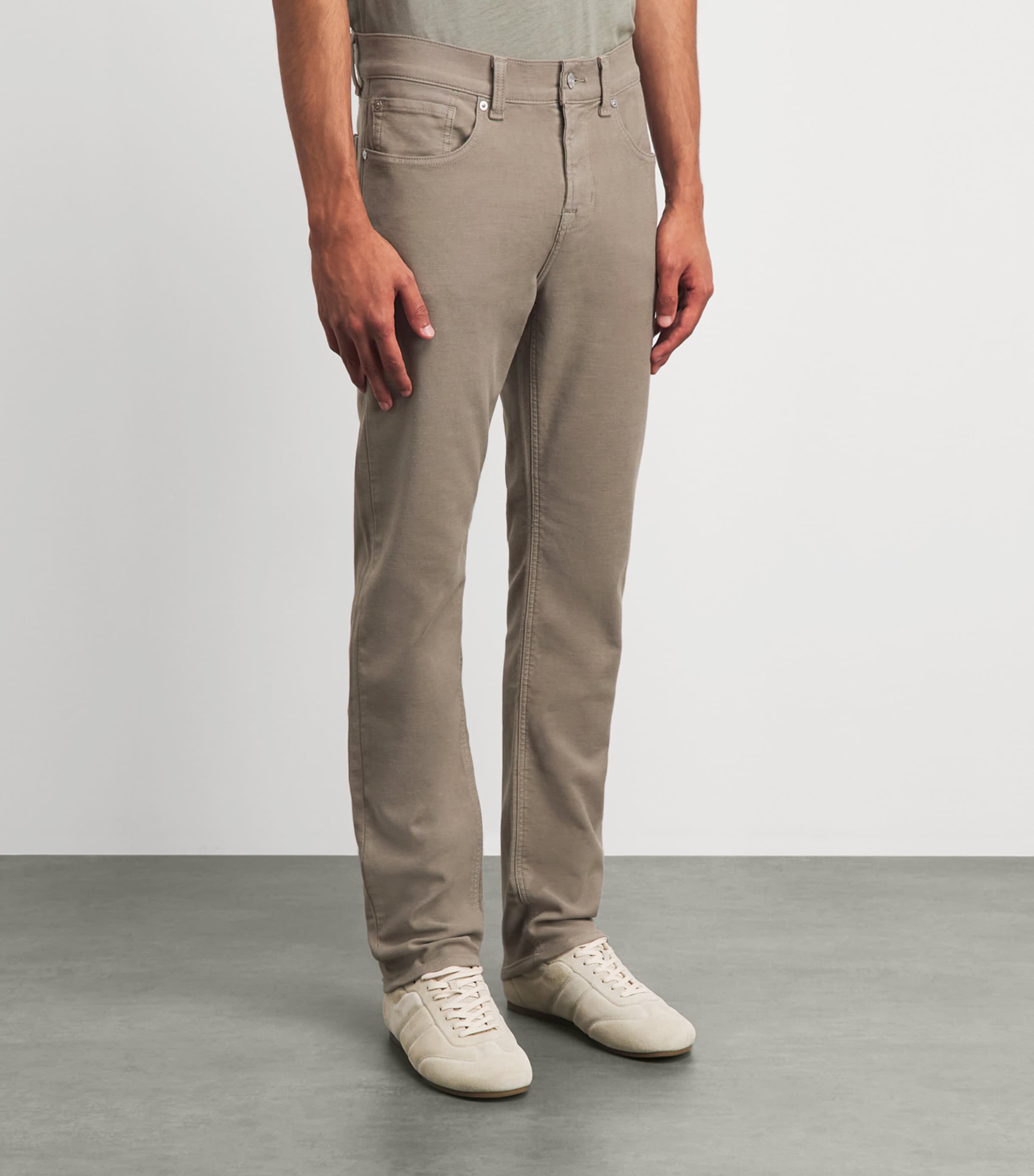7 For All Mankind Mens Slimmy Luxe Motion Slim Jeans Beige Image 4