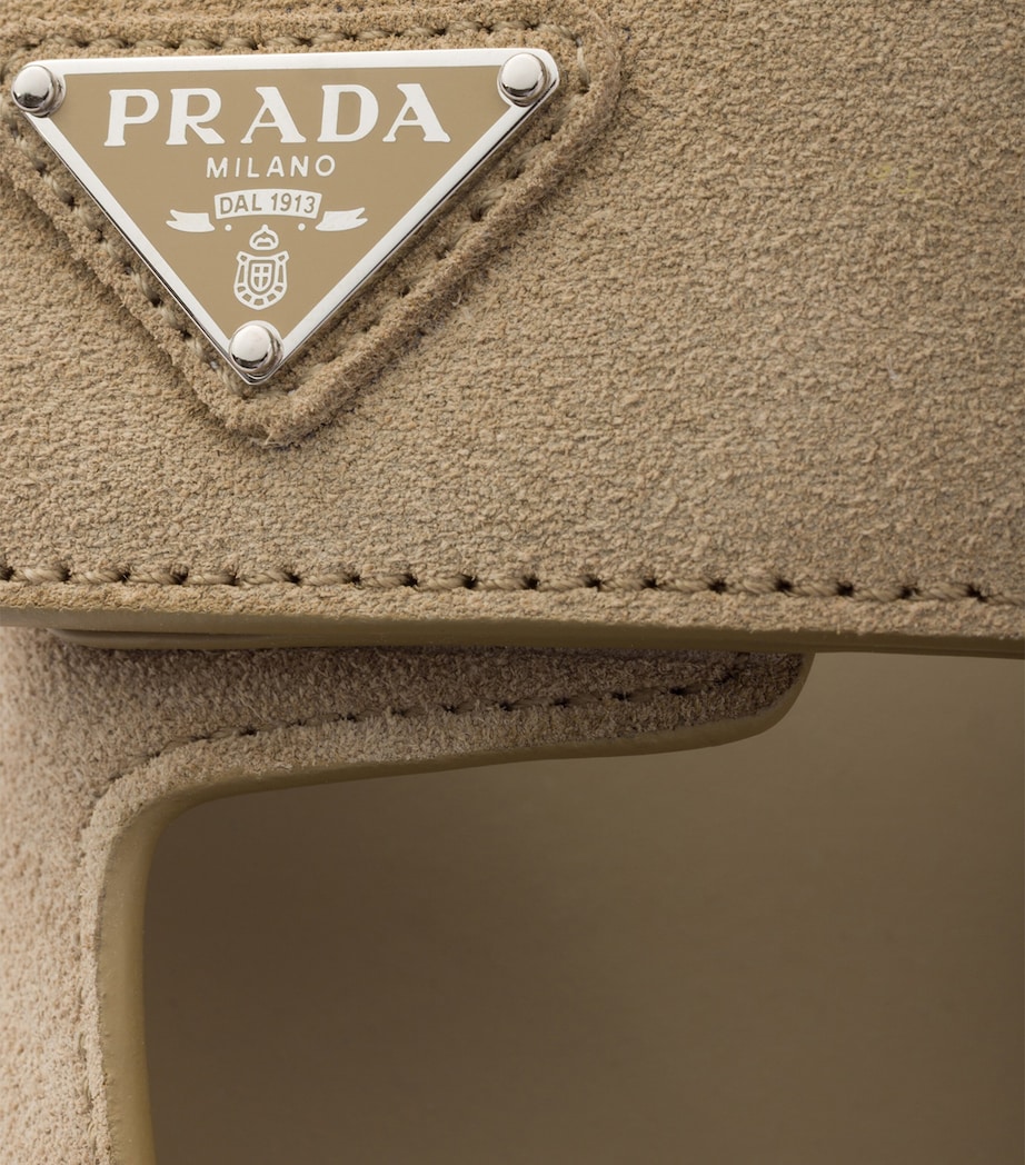 Prada Suede Triangle Sandals Neutral Image 5