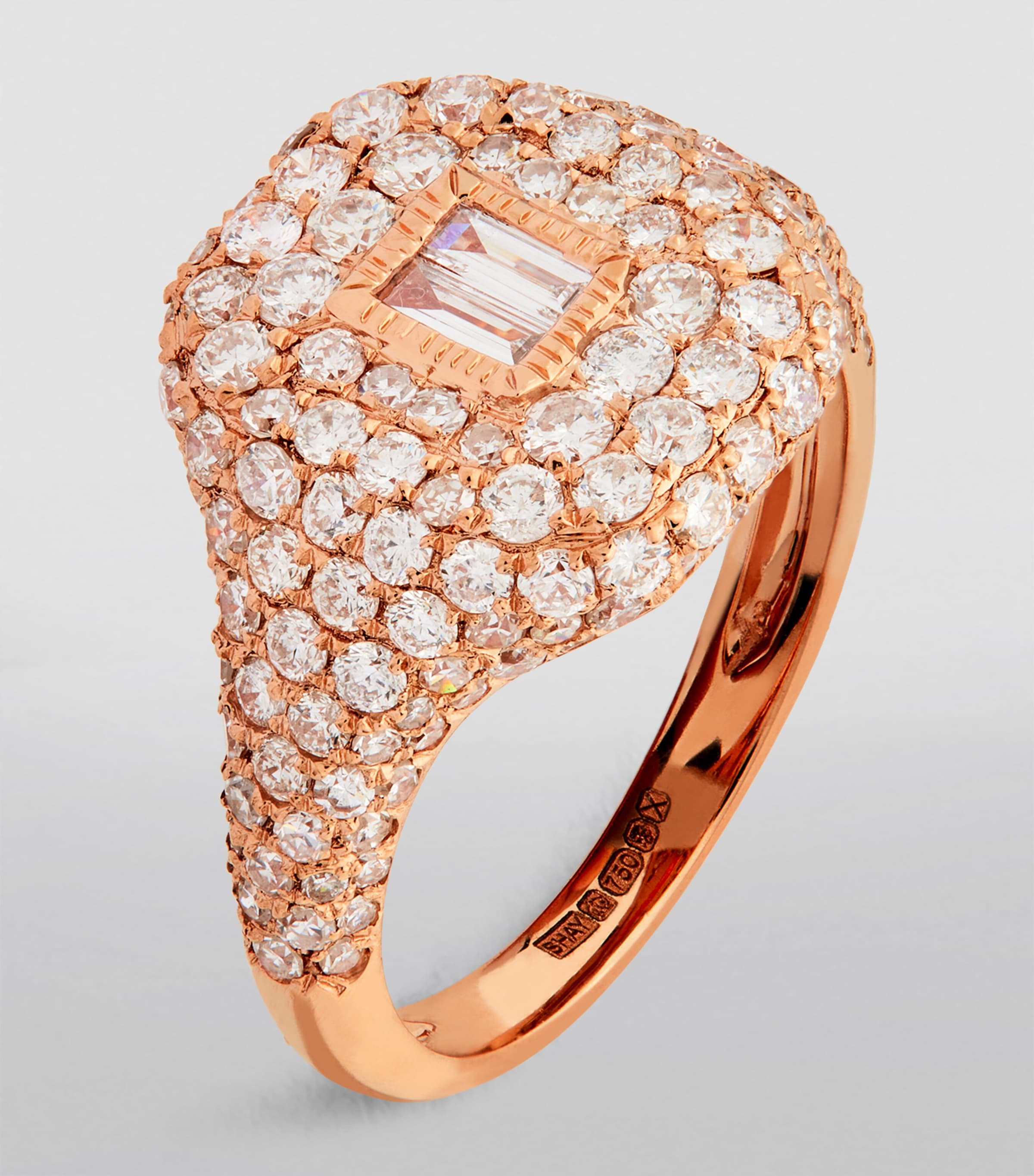 Rose Gold and Diamond New Modern Pinky Ring ROSE GOLD Image 2