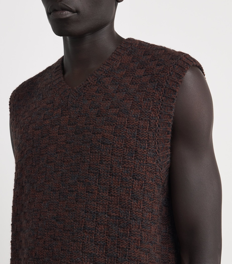 Virgin Wool-Blend Sweater Vest 961 BROWN Image 6